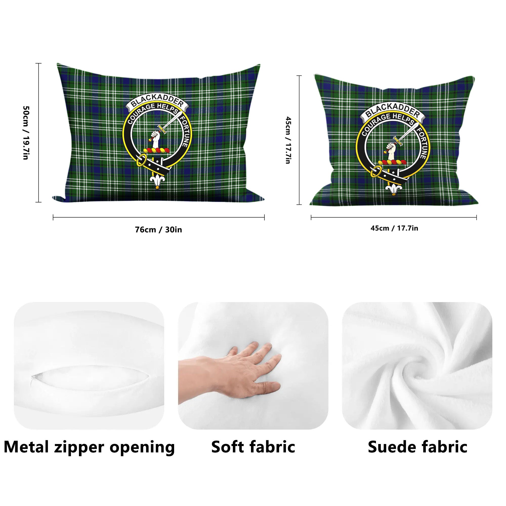 Blackadder Tartan Crest Pillow Cover