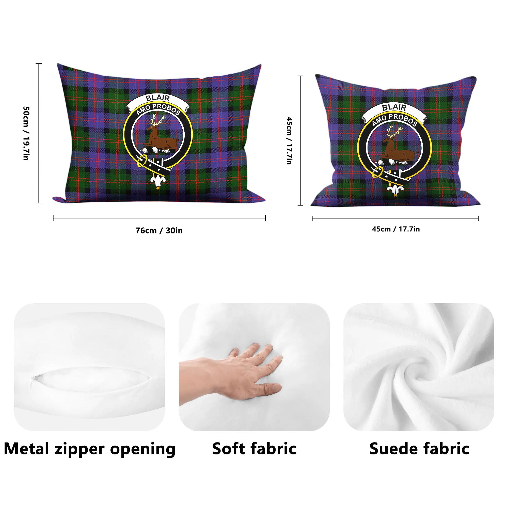 Blair Modern Tartan Crest Pillow Cover