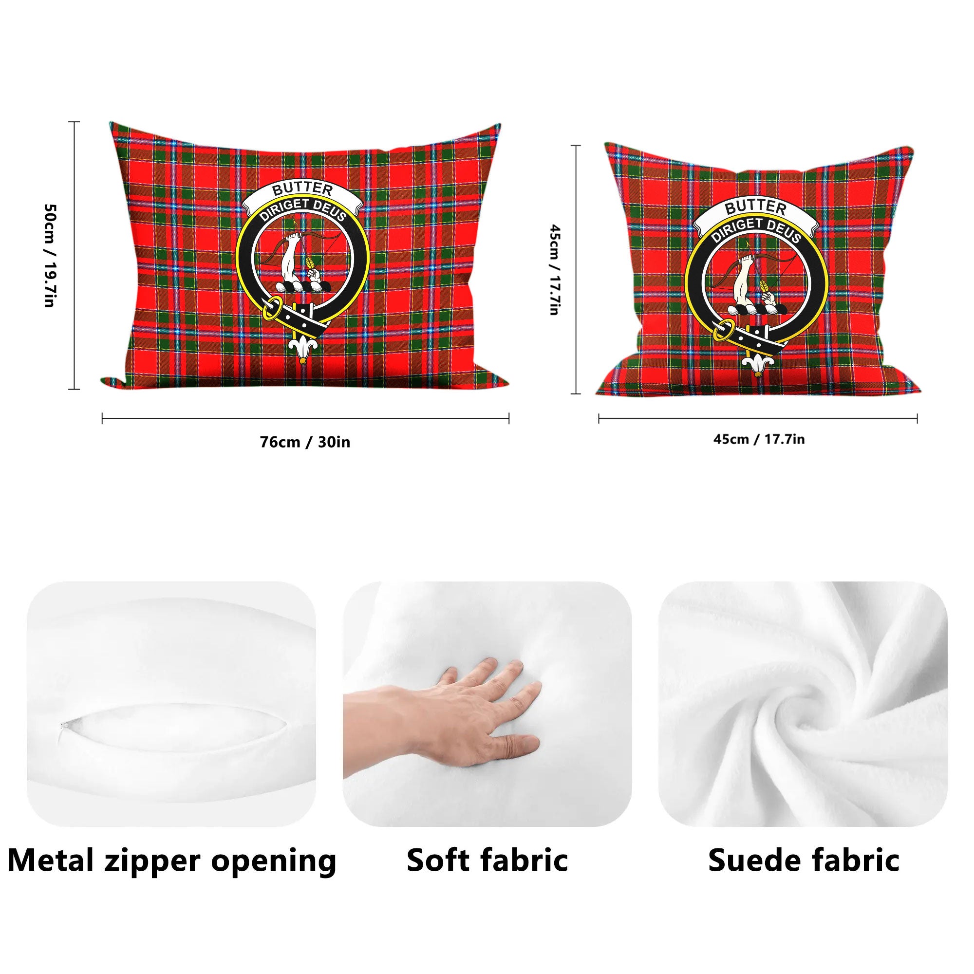 Butter Tartan Crest Pillow Cover