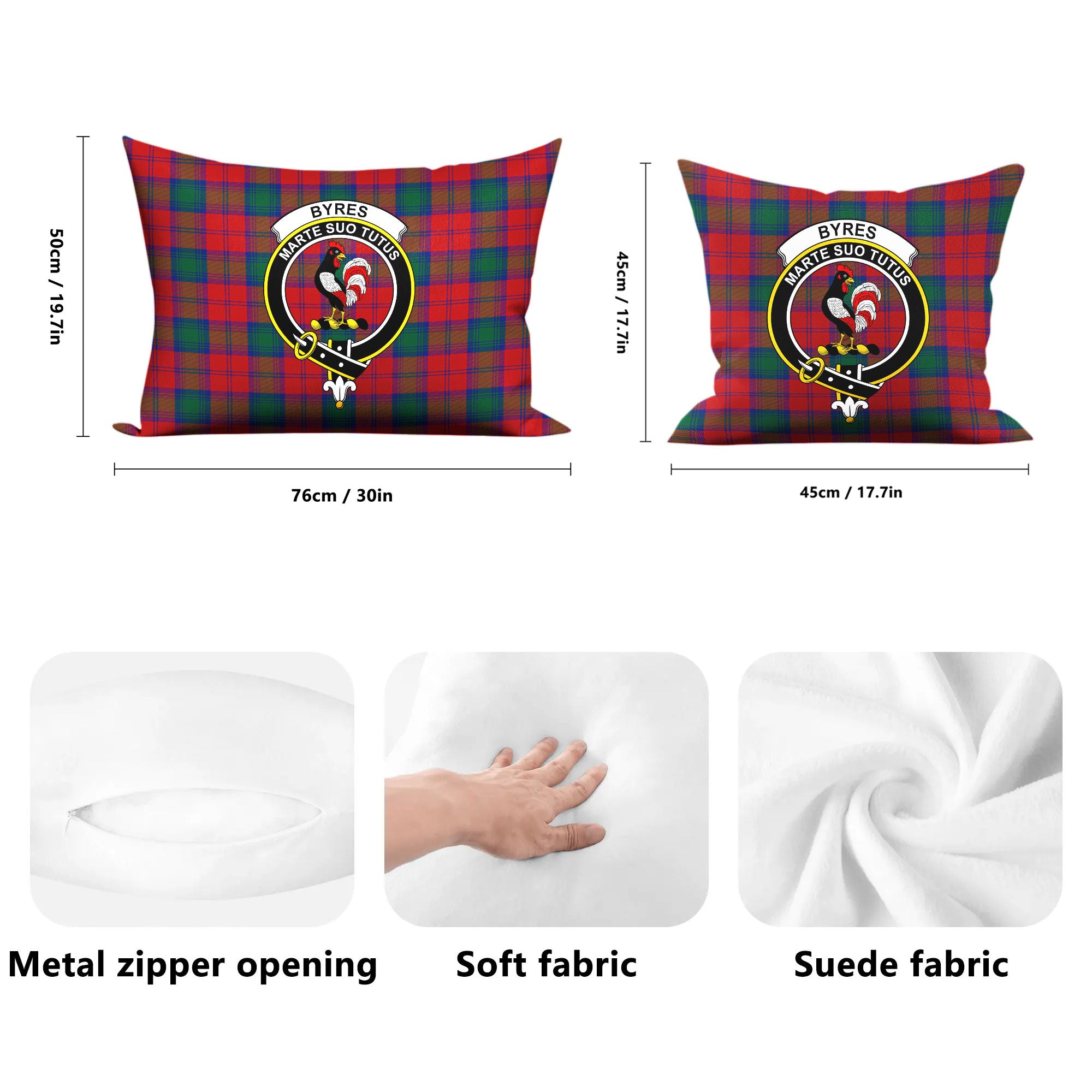 Byres Tartan Crest Pillow Cover