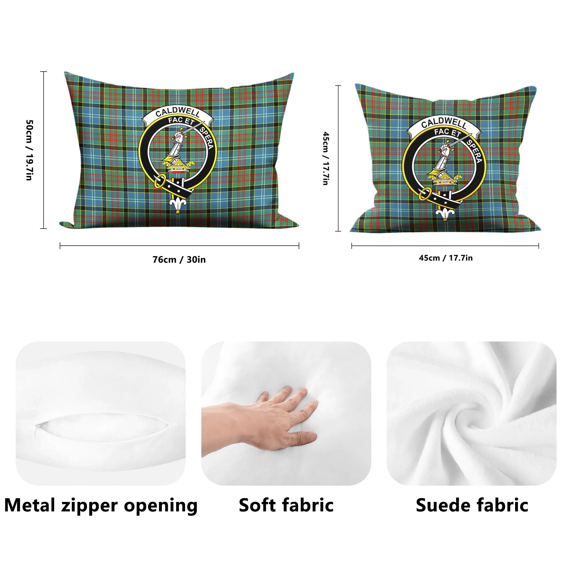 Caldwell Tartan Crest Pillow Cover