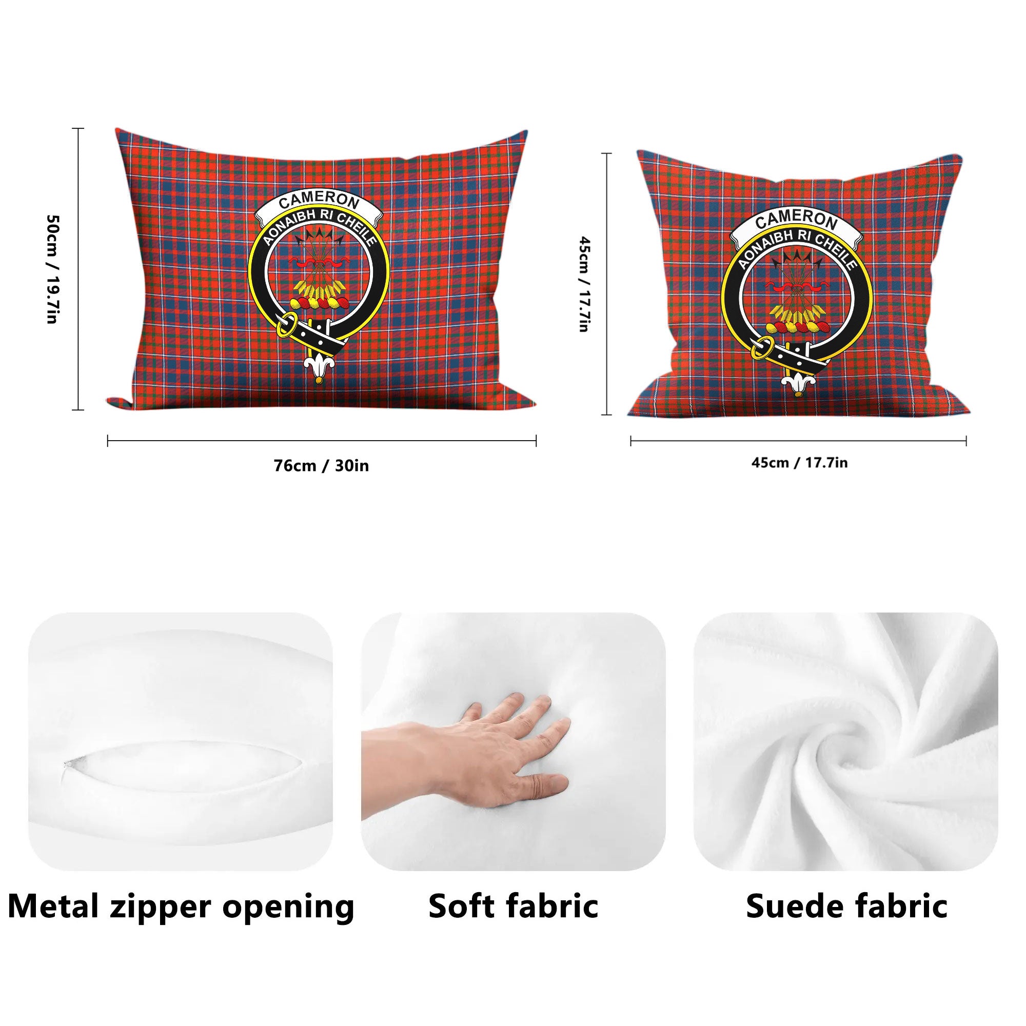 Cameron of Lochiel Ancient Tartan Crest Pillow Cover