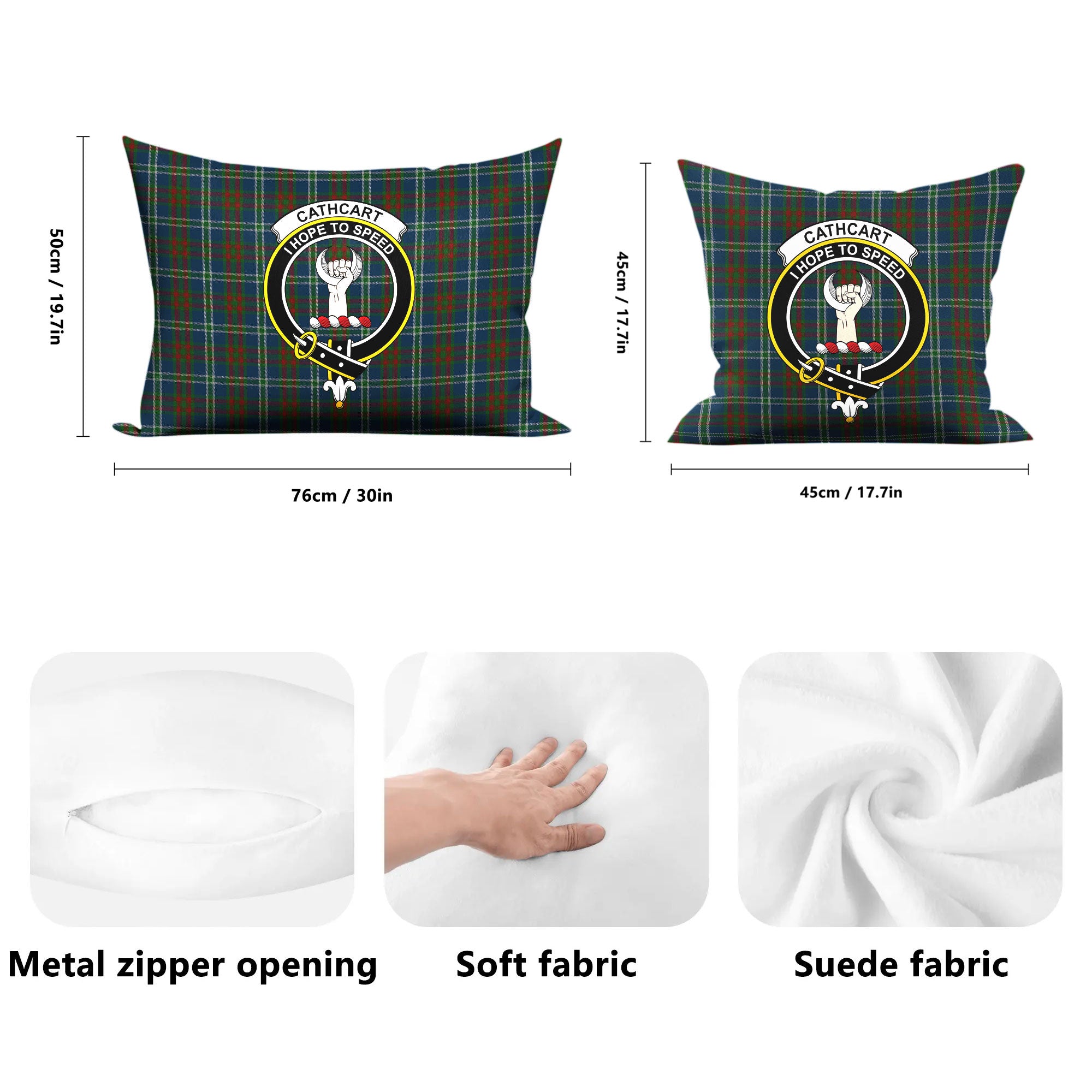 Cathcart Tartan Crest Pillow Cover