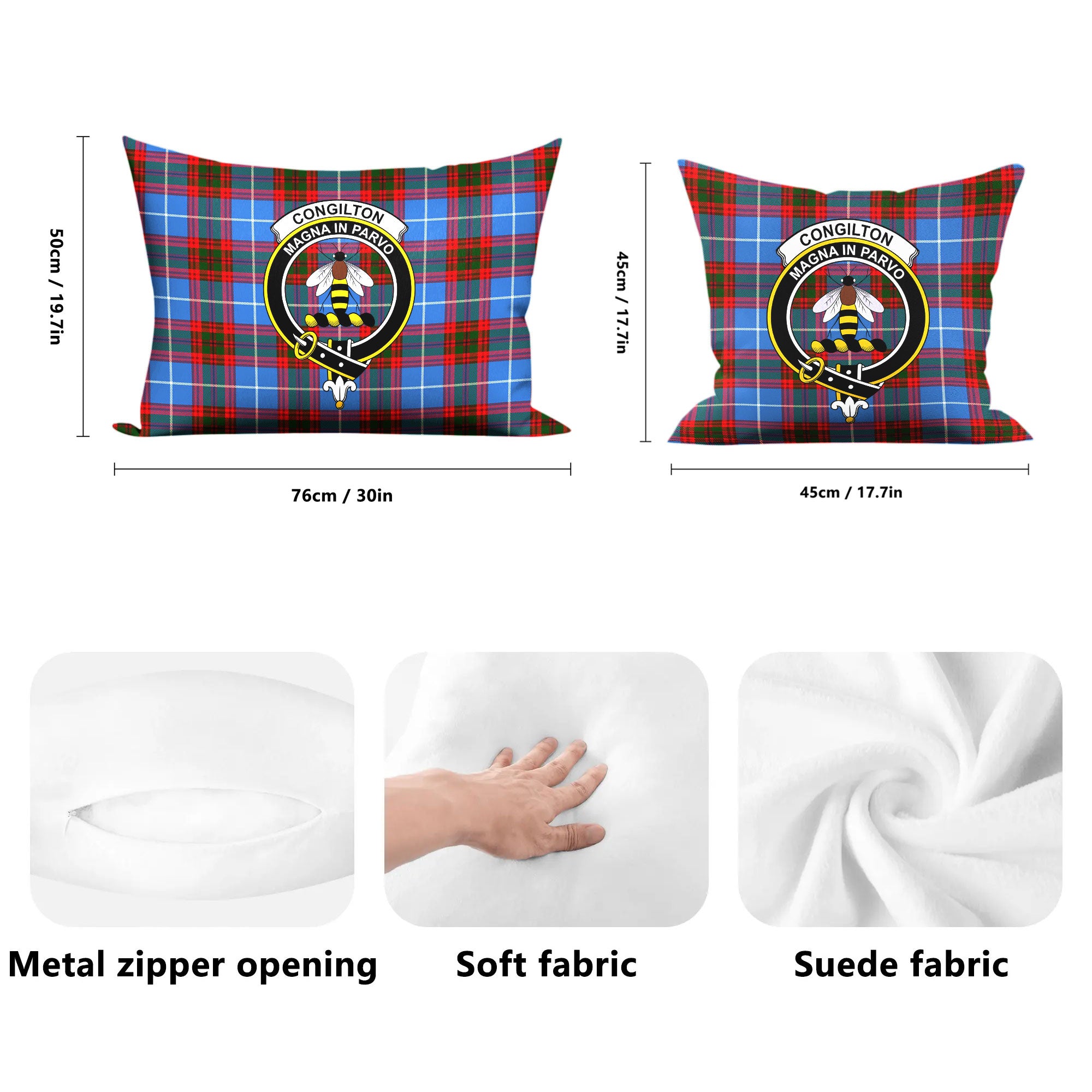 Congilton Tartan Crest Pillow Cover