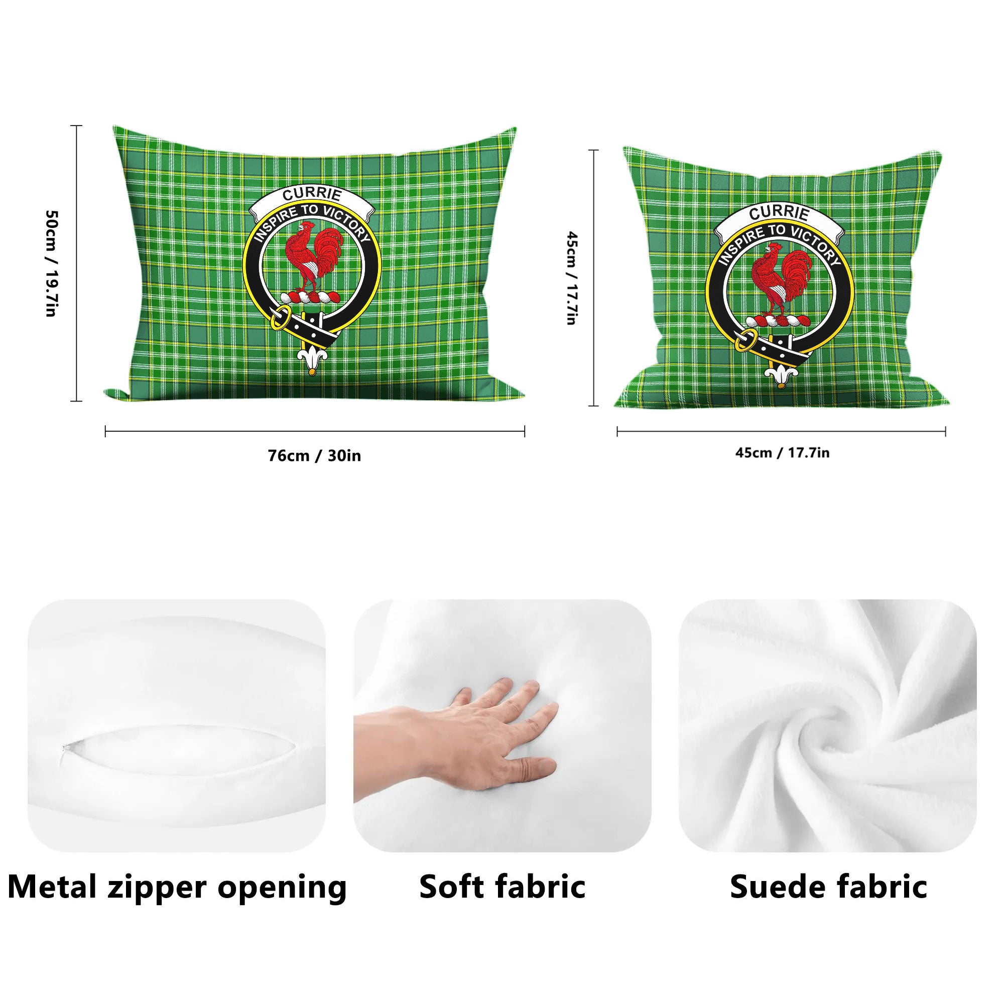 Currie Tartan Crest Pillow Cover