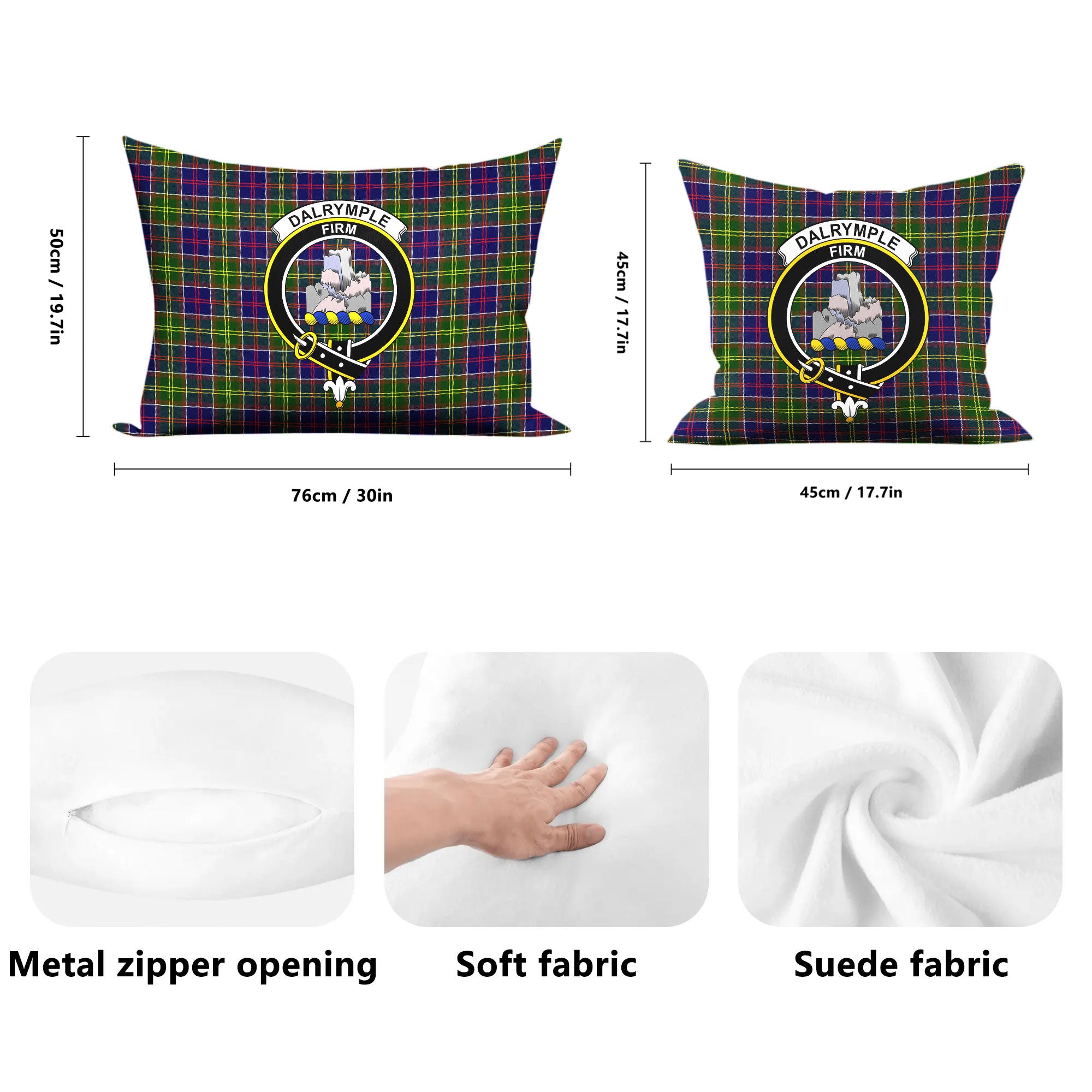 Dalrymple Tartan Crest Pillow Cover