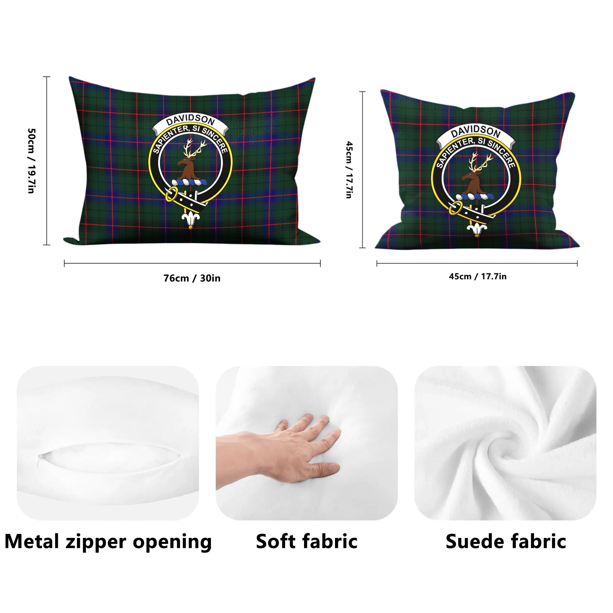 Davidson Modern Tartan Crest Pillow Cover