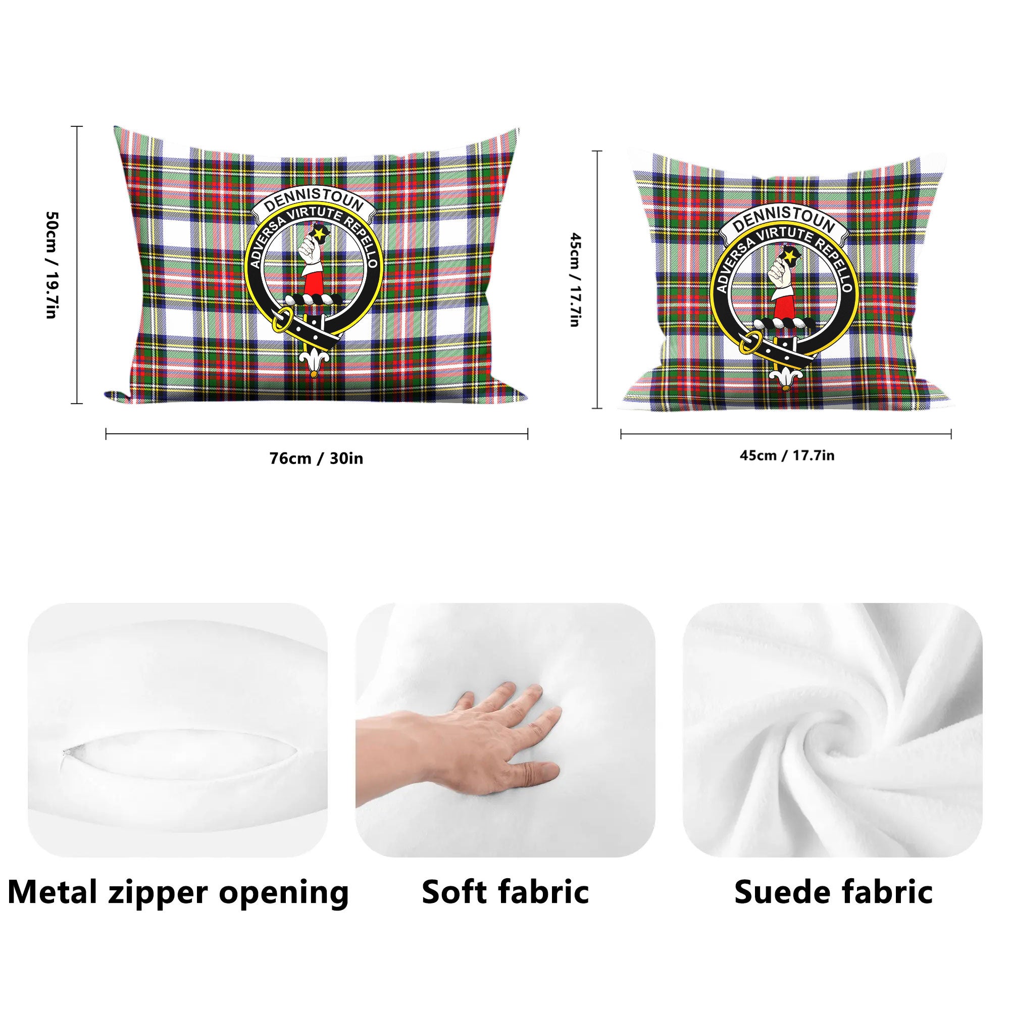 Dennistoun Tartan Crest Pillow Cover