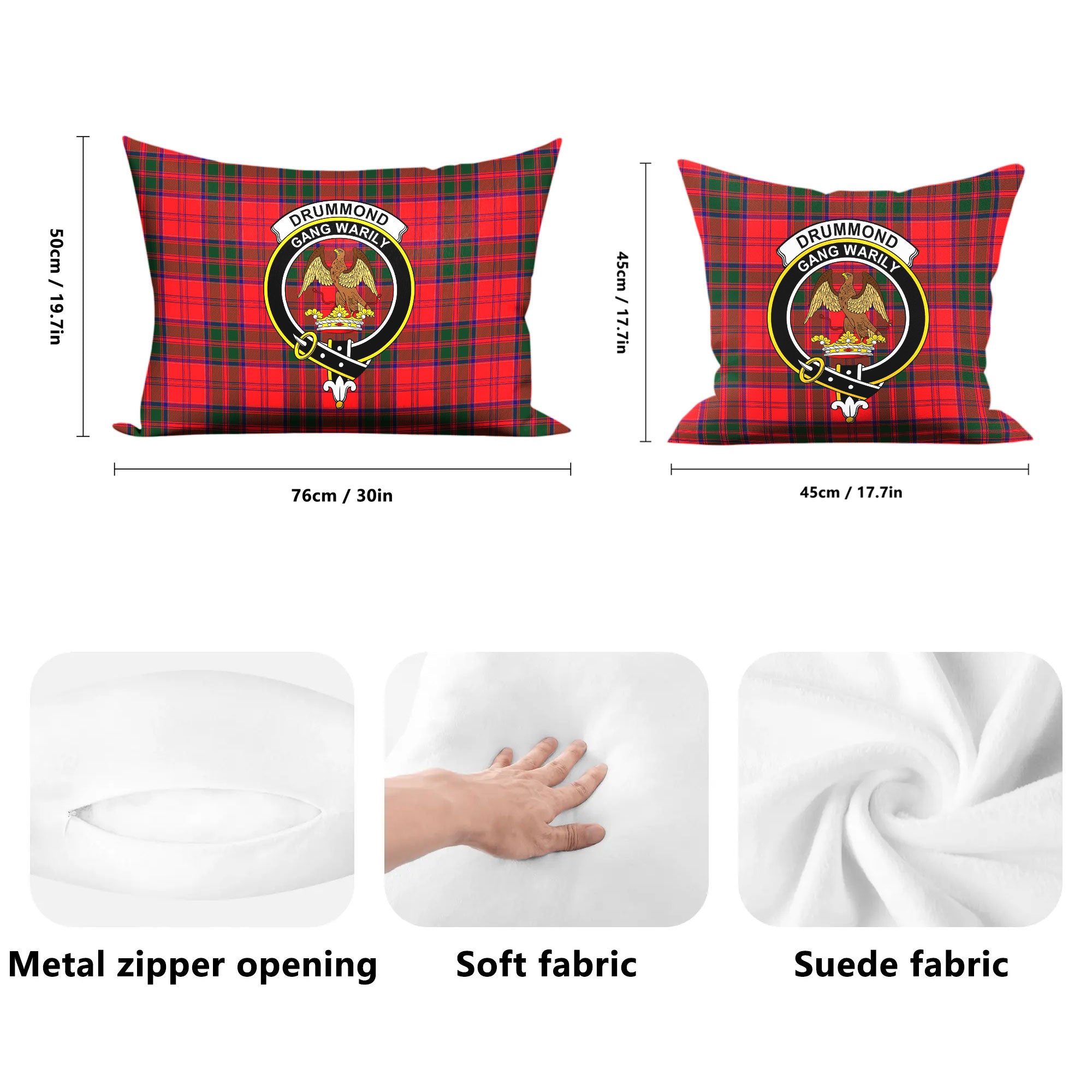 Drummond Modern Tartan Crest Pillow Cover