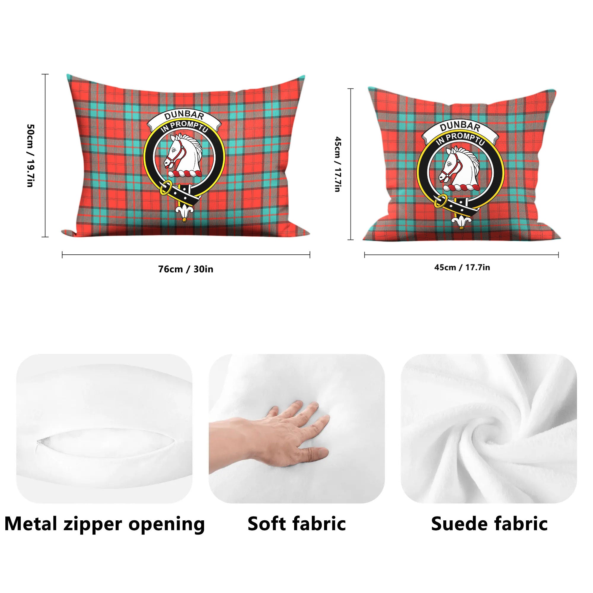 Dunbar Ancient Tartan Crest Pillow Cover