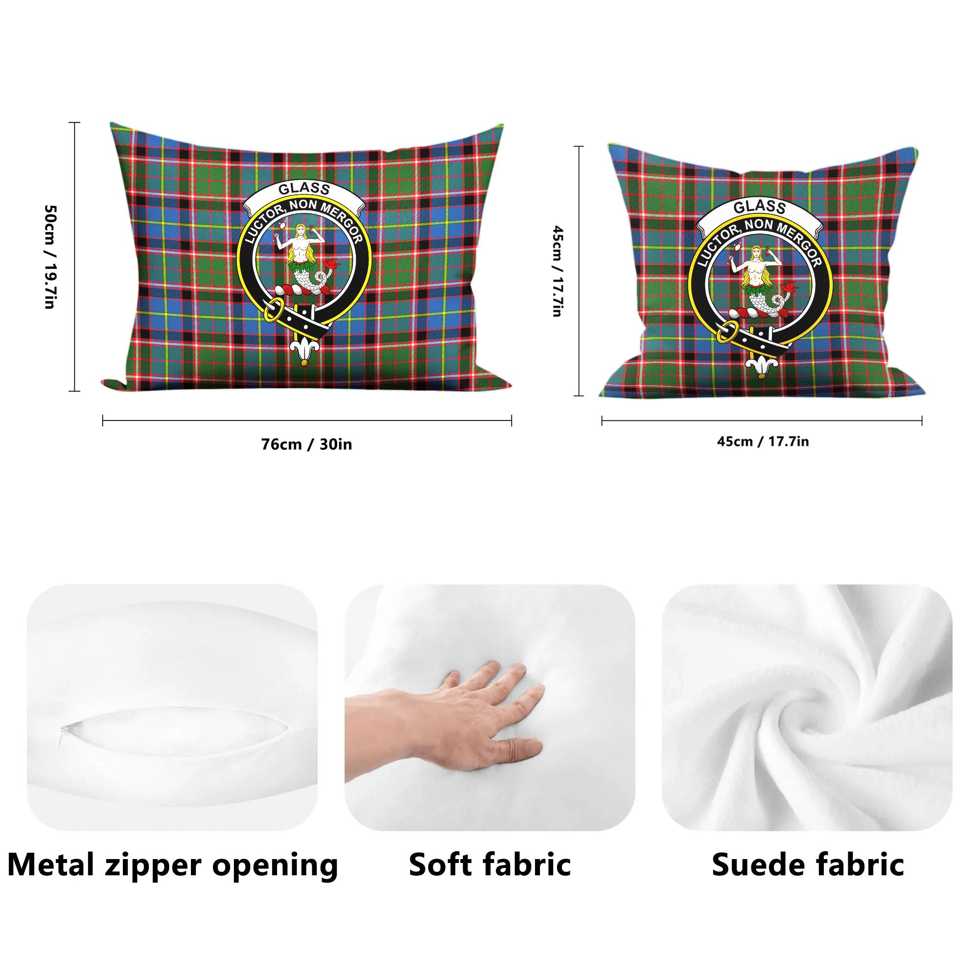 Glass Tartan Crest Pillow Cover