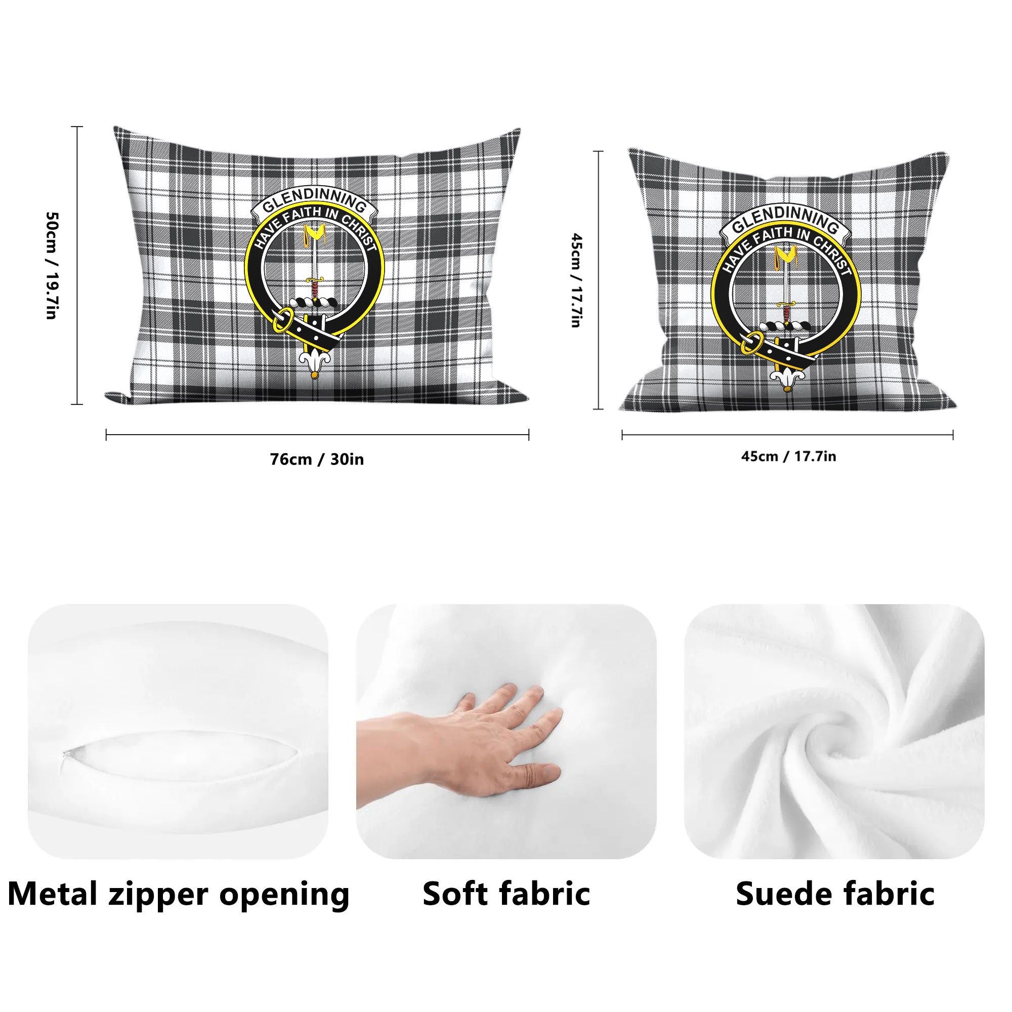 Glendinning Tartan Crest Pillow Cover