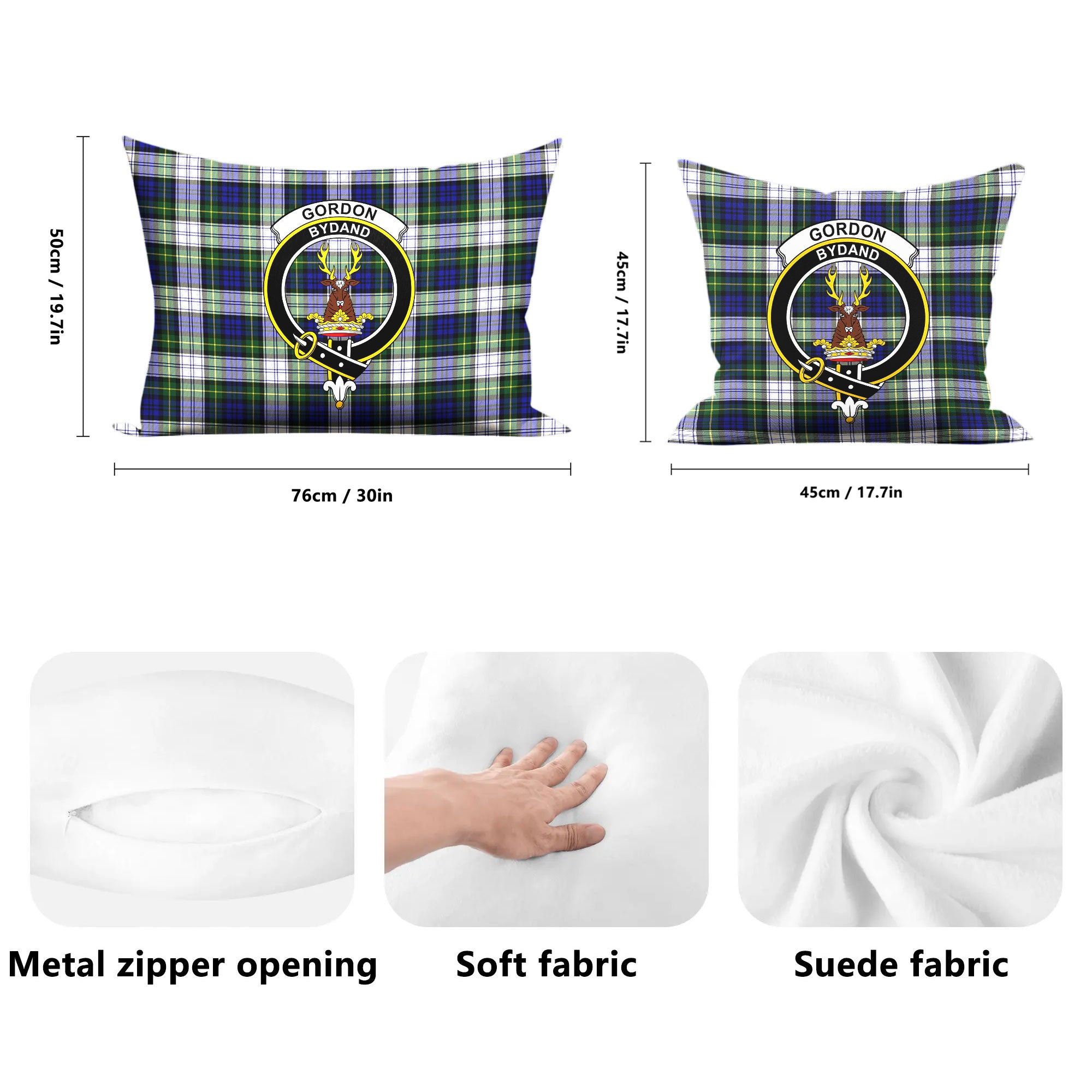 Gordon Dress Modern Tartan Crest Pillow Cover