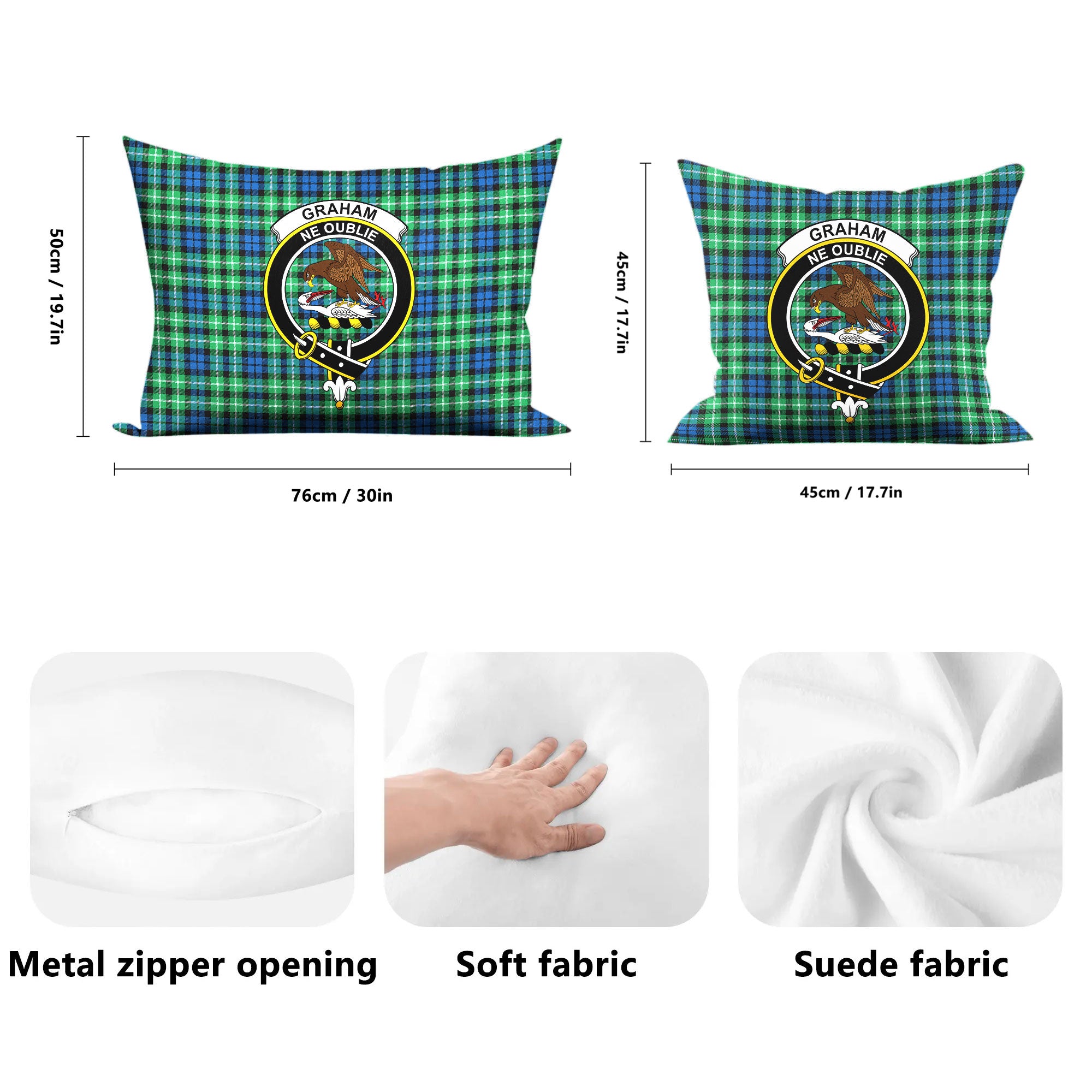 Graham of Montrose Ancient Tartan Crest Pillow Cover