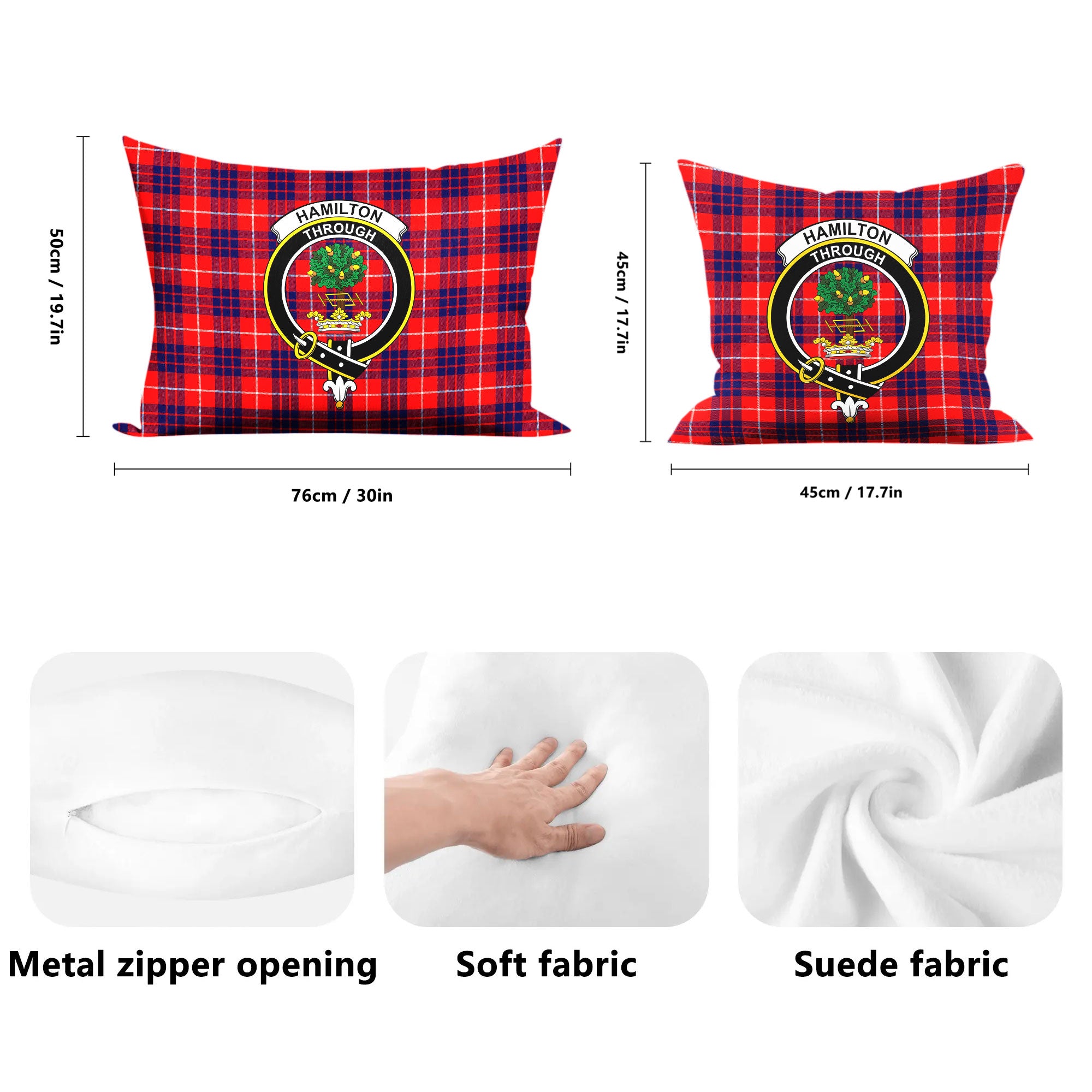 Hamilton Modern Tartan Crest Pillow Cover