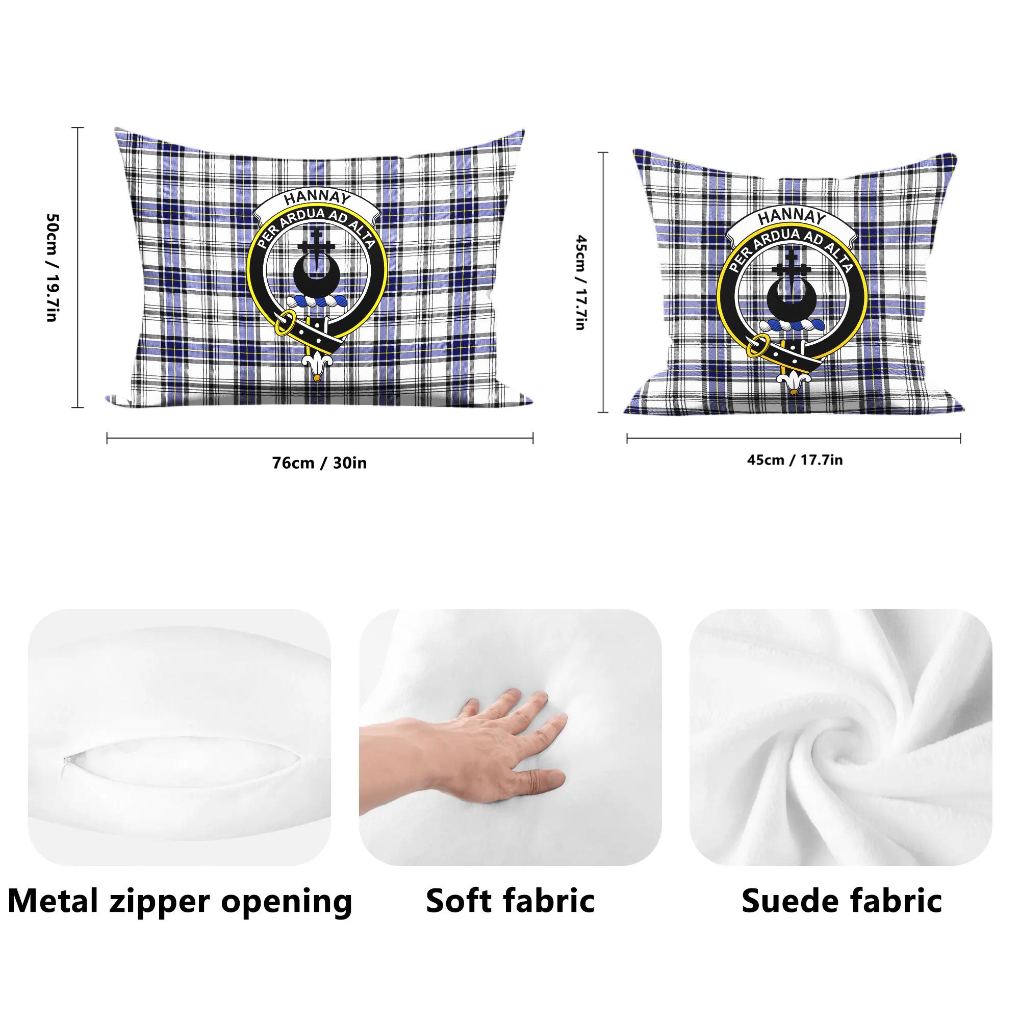 Hannay Modern Tartan Crest Pillow Cover