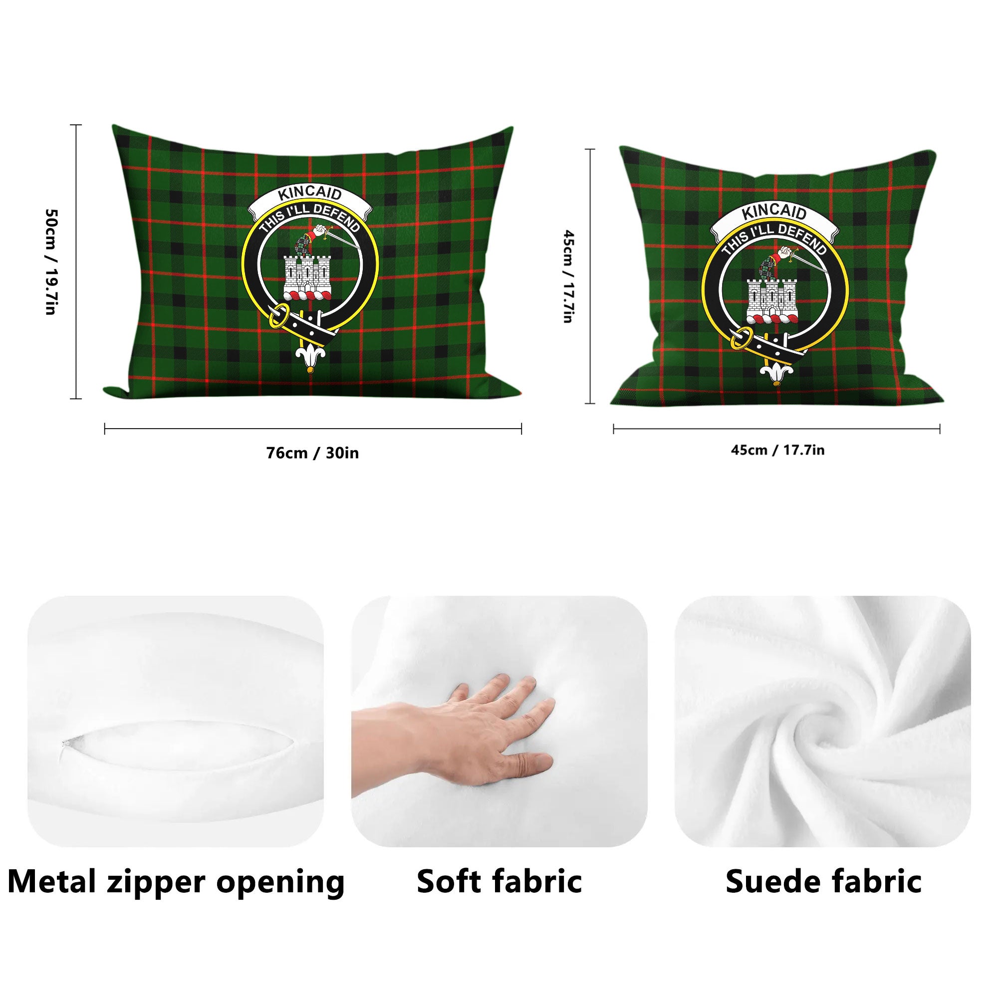 Kincaid Tartan Crest Pillow Cover