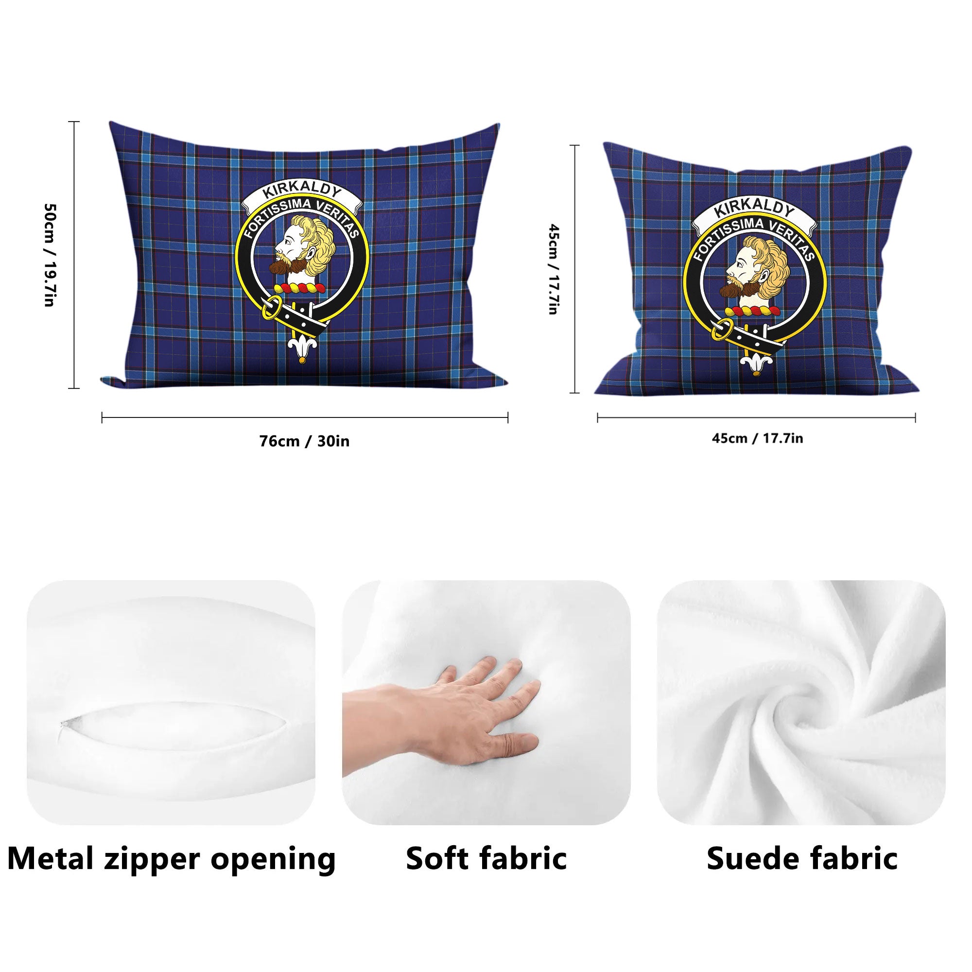 Kirkaldy Tartan Crest Pillow Cover