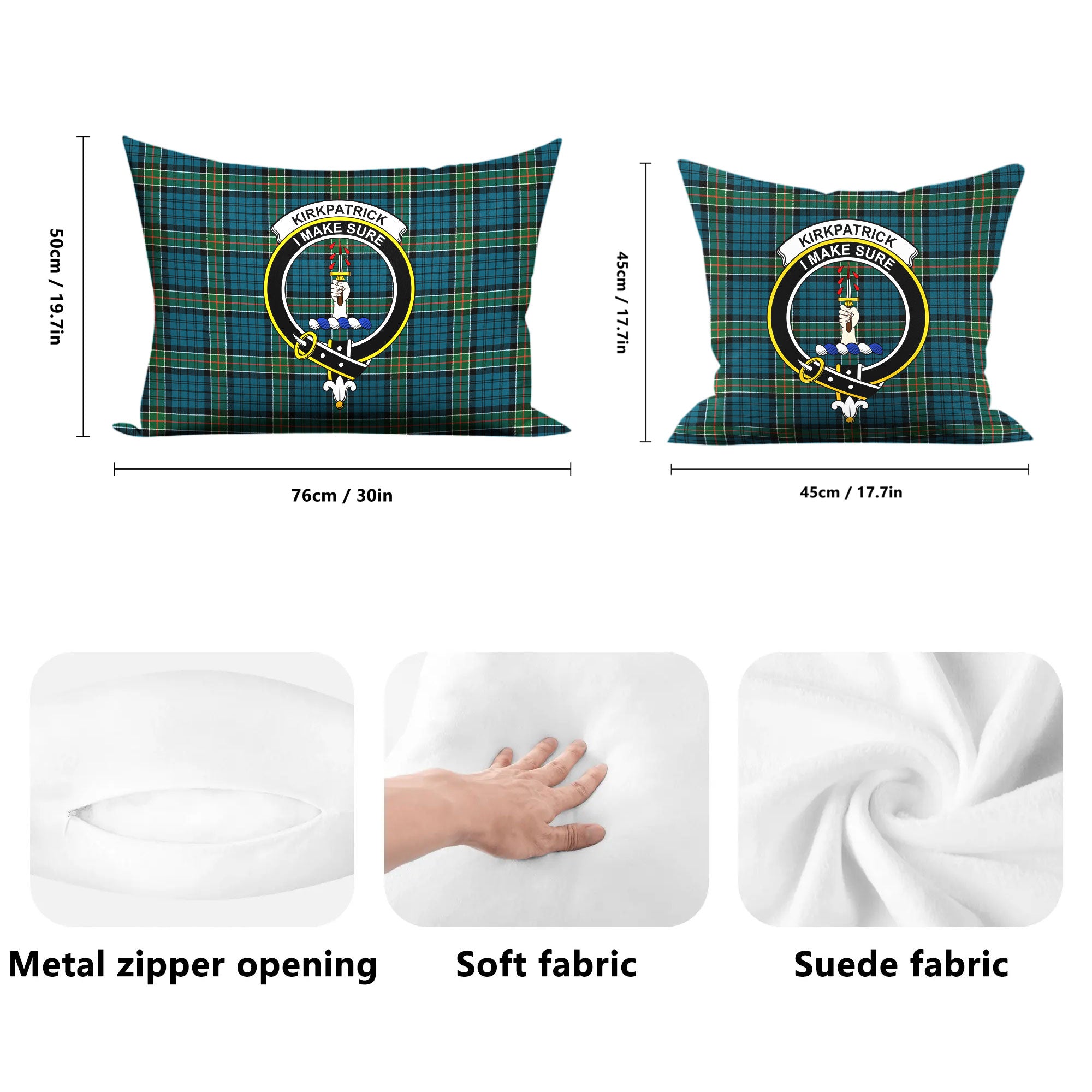 Kirkpatrick Ancient Tartan Crest Pillow Cover