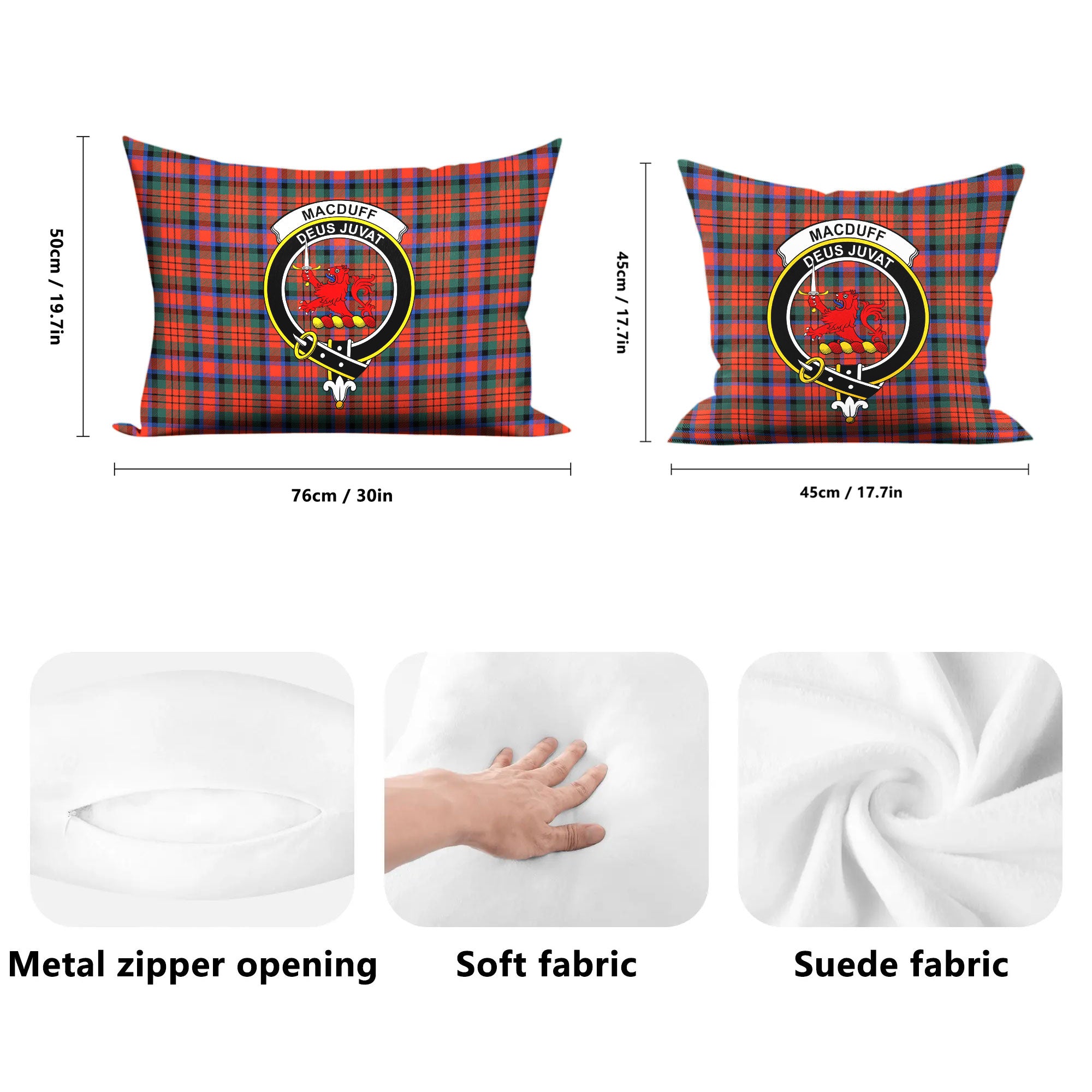 MacDuff Ancient Tartan Crest Pillow Cover