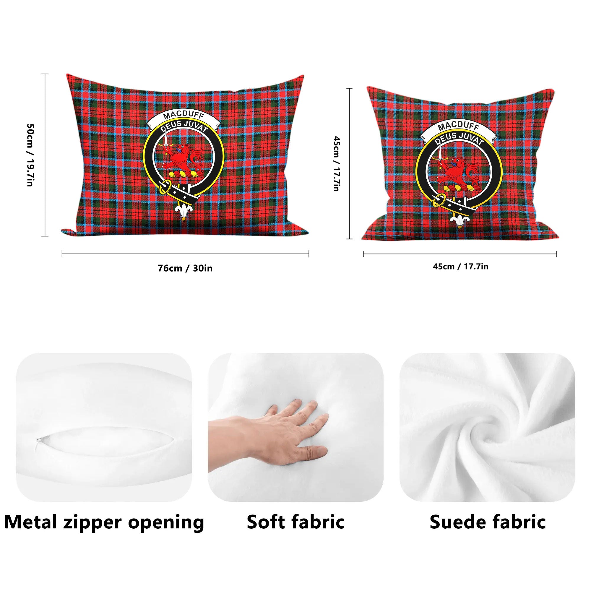 MacDuff Modern Tartan Crest Pillow Cover