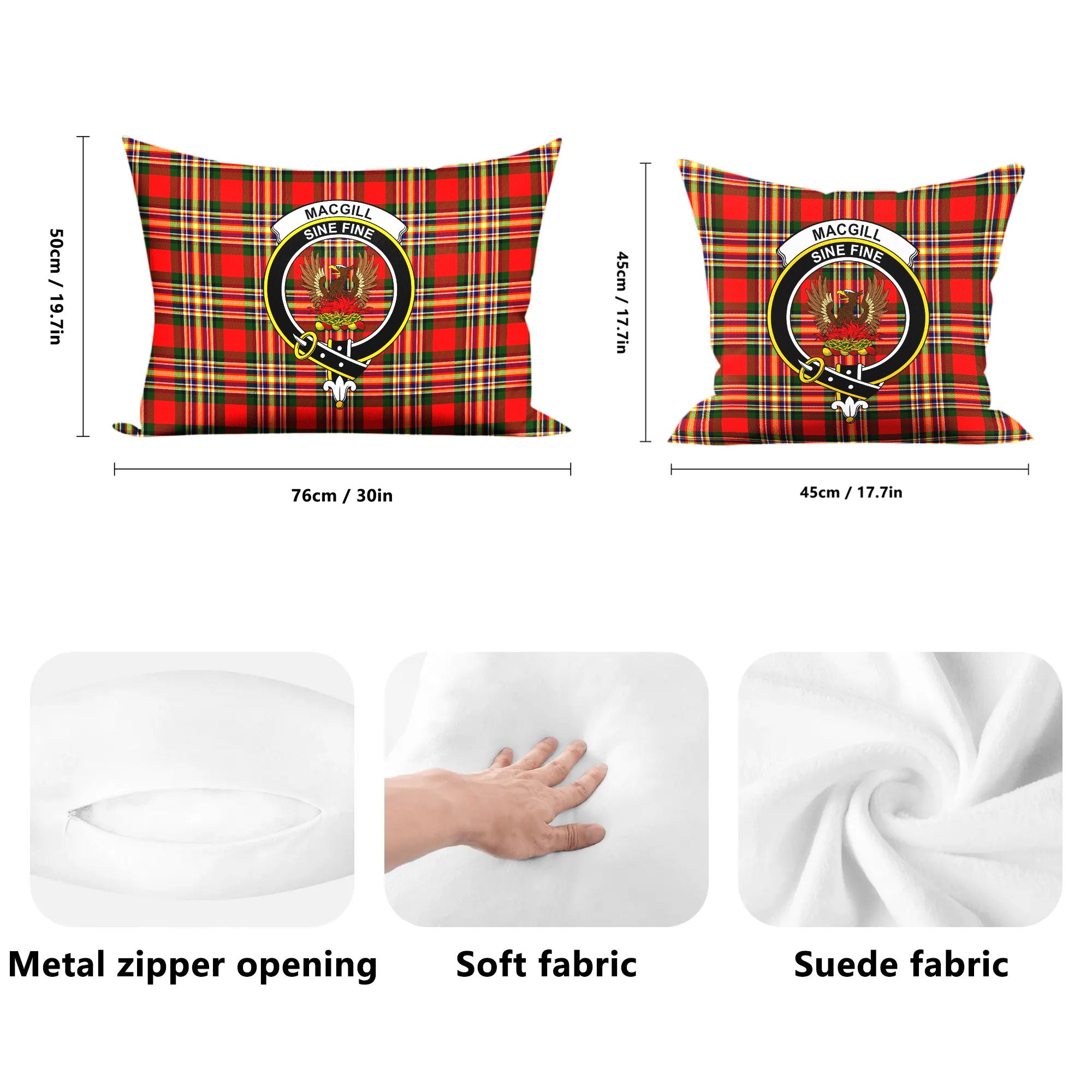 MacGill Modern Tartan Crest Pillow Cover