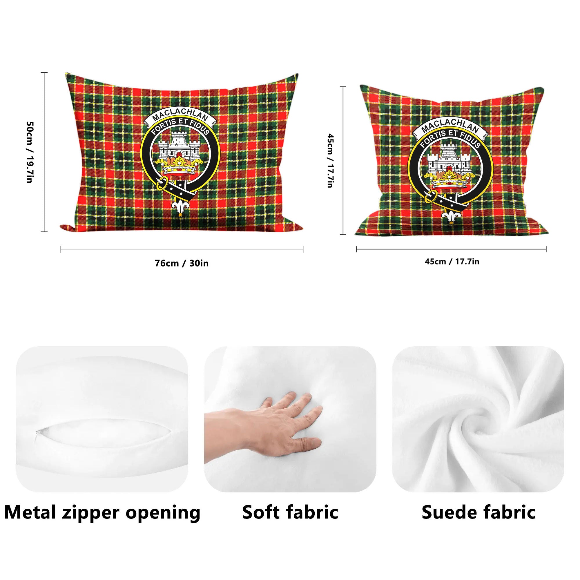 MacLachlan Hunting Modern Tartan Crest Pillow Cover