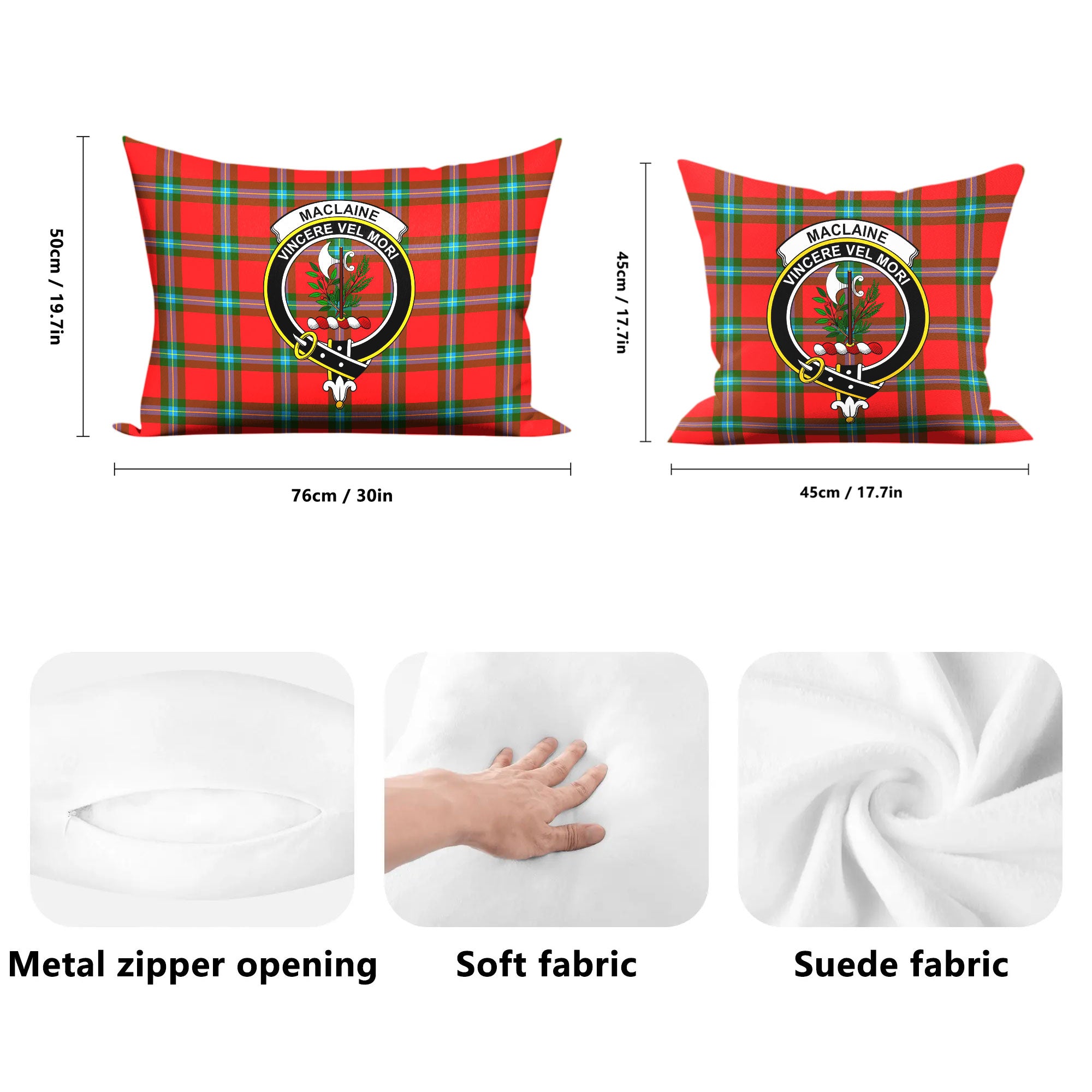 MacLaine of Loch Buie Tartan Crest Pillow Cover