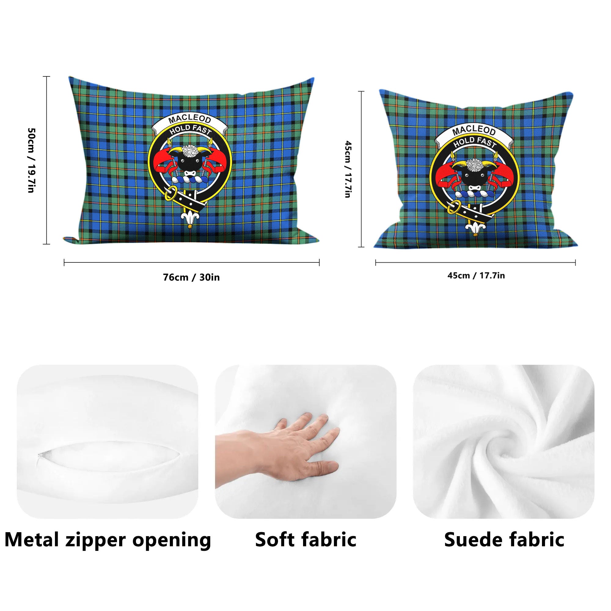 MacLeod of Harris Ancient Tartan Crest Pillow Cover