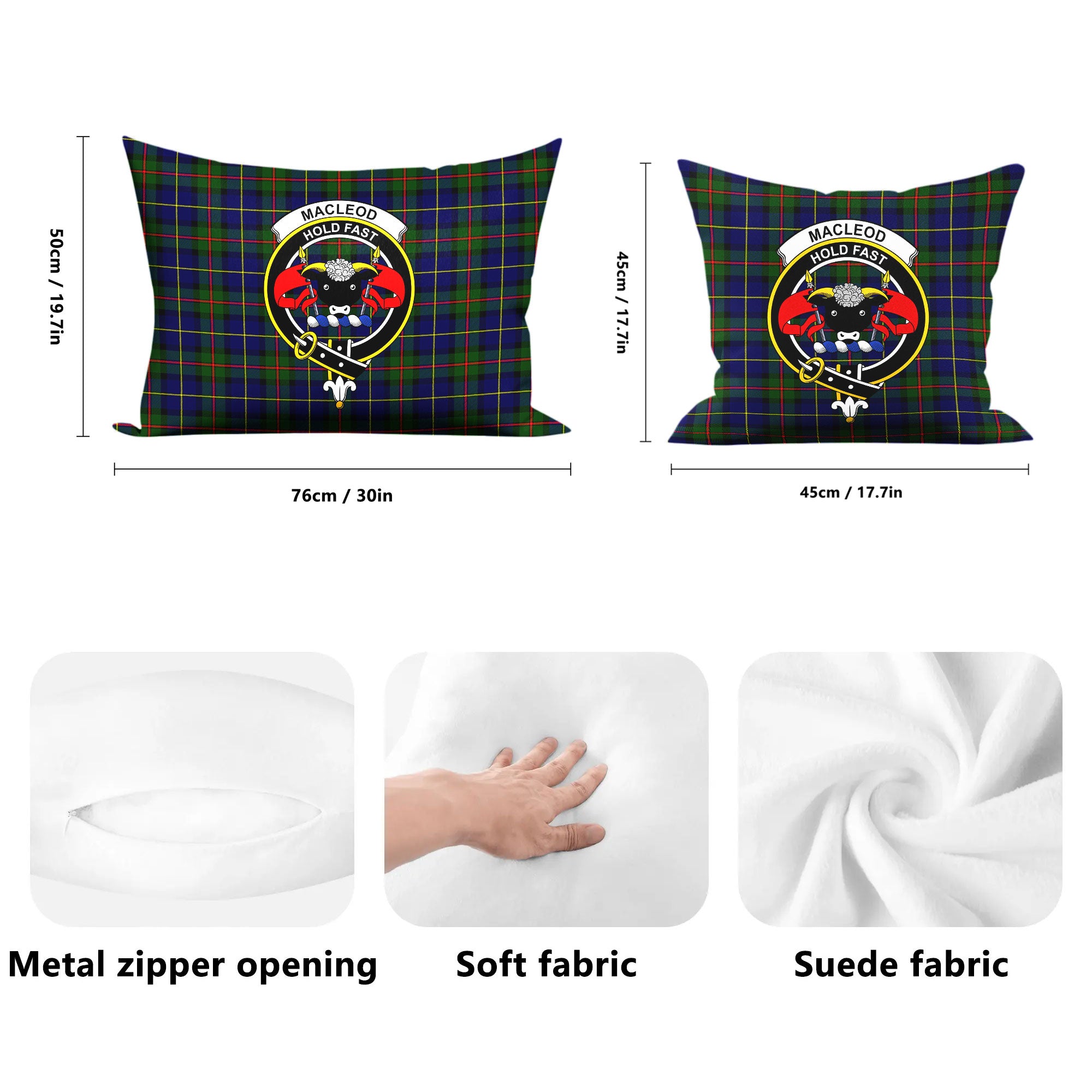 MacLeod of Harris Modern Tartan Crest Pillow Cover