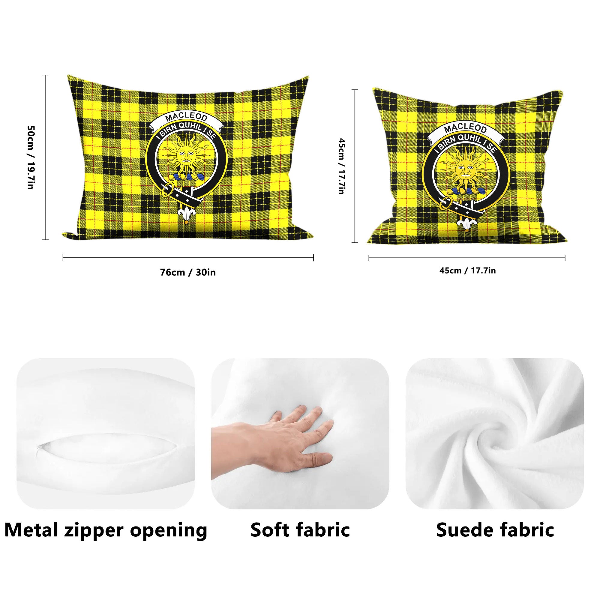 MacLeod of Lewis Modern Tartan Crest Pillow Cover