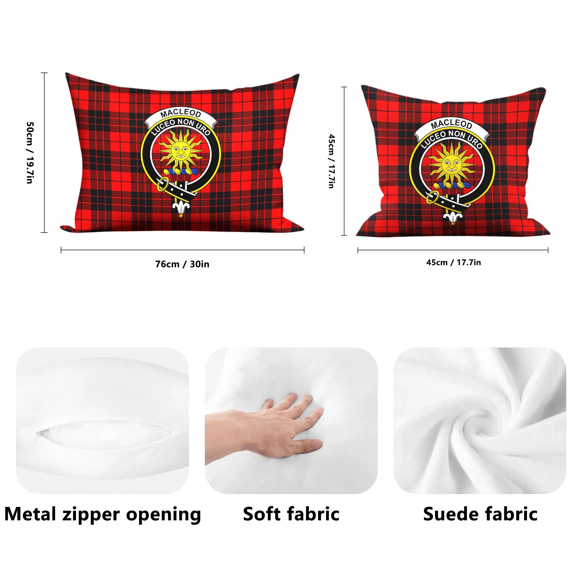 MacLeod of Raasay Tartan Crest Pillow Cover