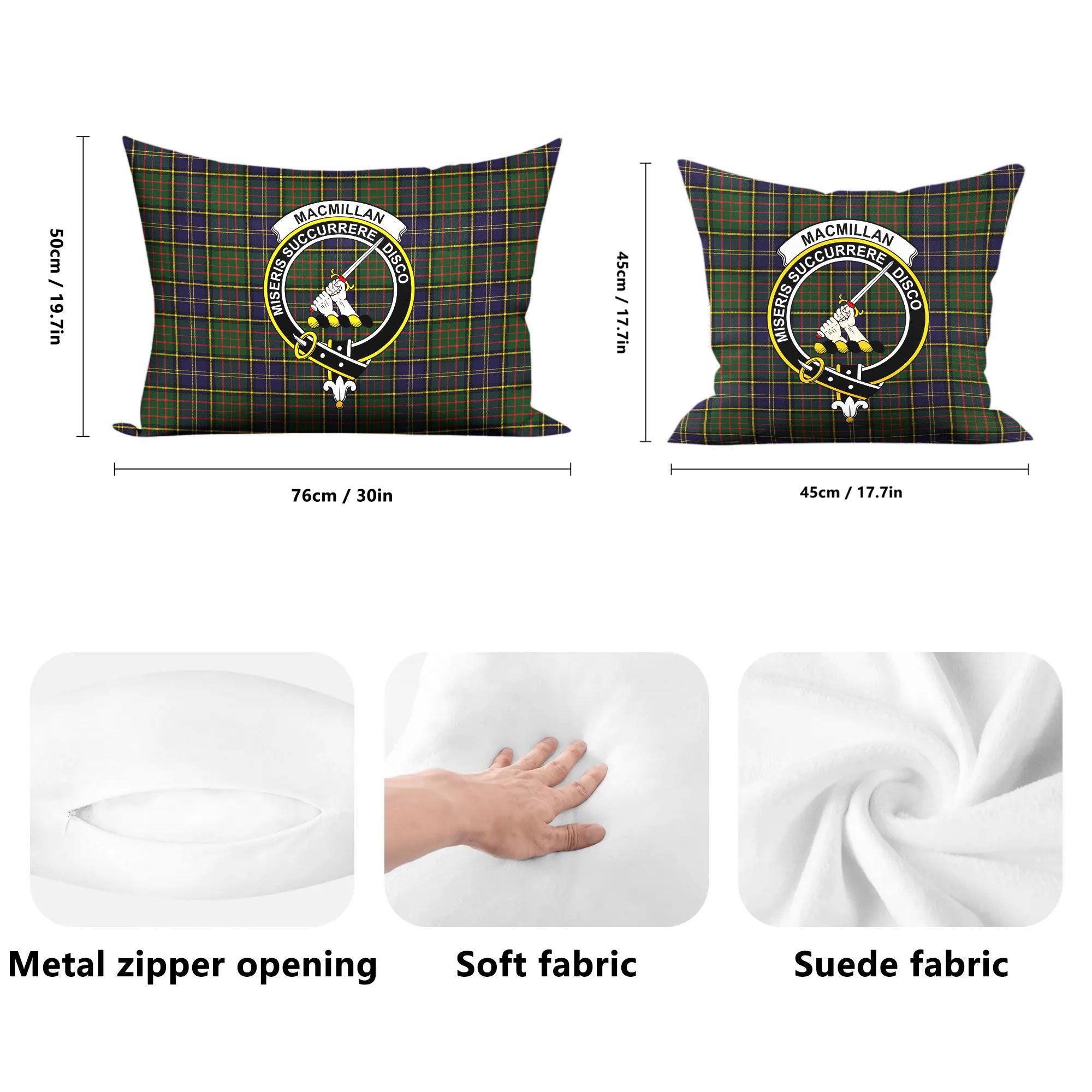 MacMillan Hunting Modern Tartan Crest Pillow Cover