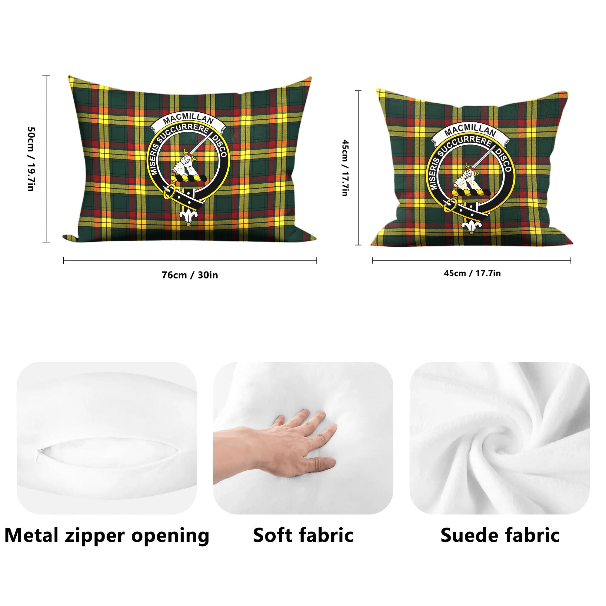 MacMillan Old Modern Tartan Crest Pillow Cover