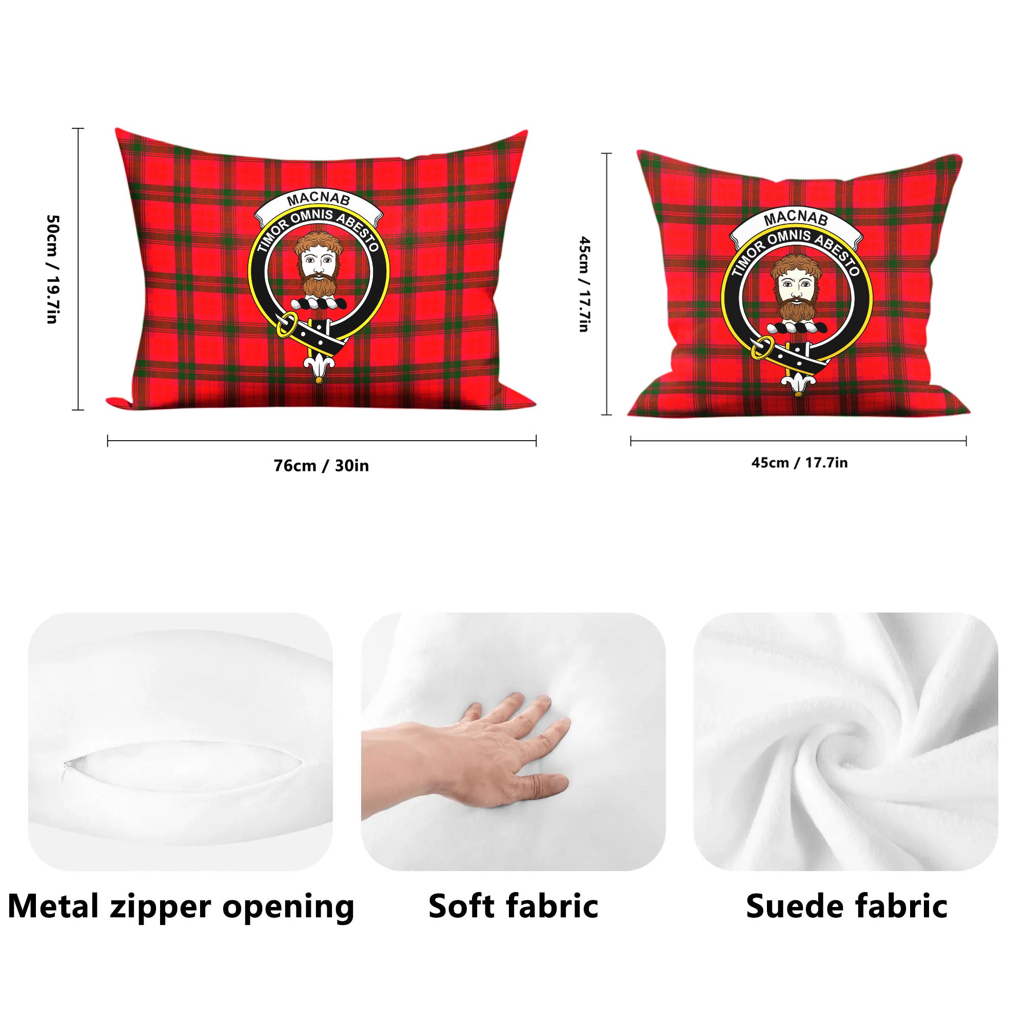 MacNab Modern Tartan Crest Pillow Cover