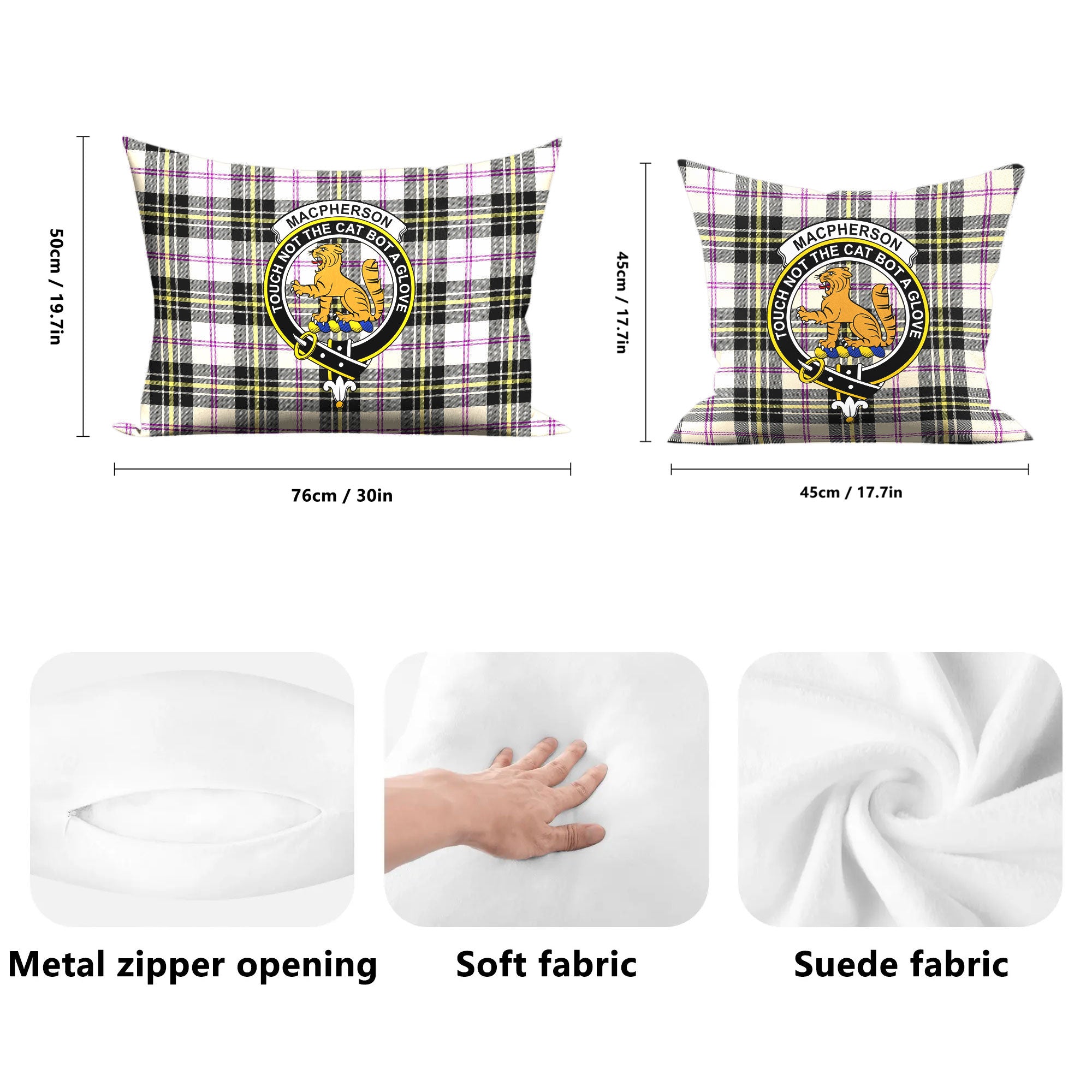 MacPherson Dress Ancient Tartan Crest Pillow Cover