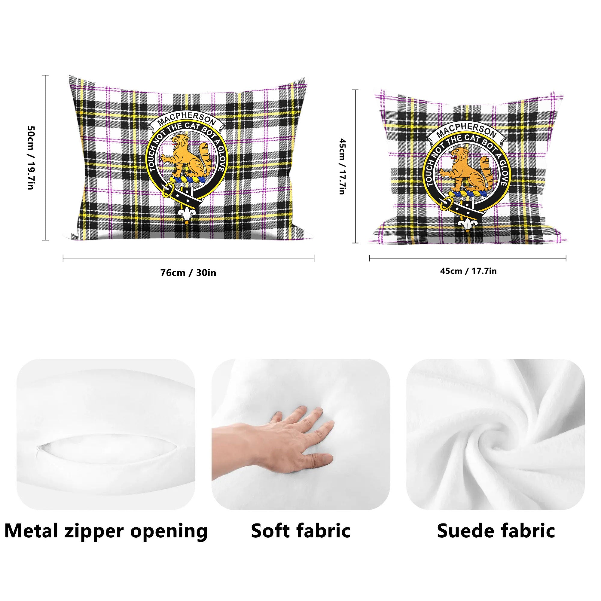 MacPherson Dress Modern Tartan Crest Pillow Cover