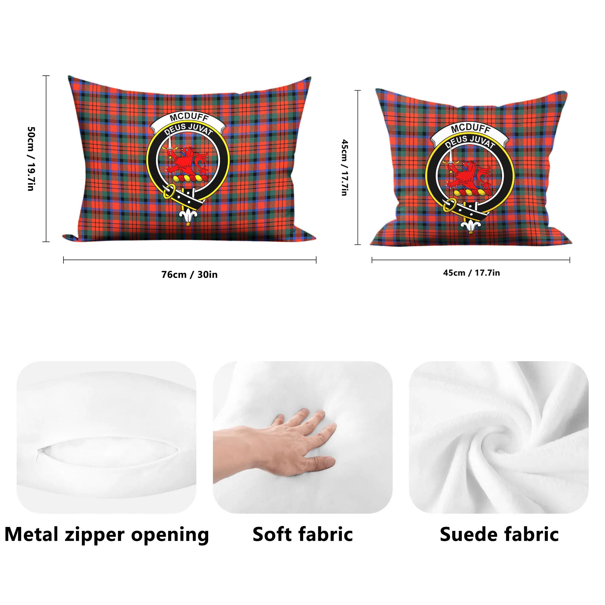 McDuff Ancient Tartan Crest Pillow Cover