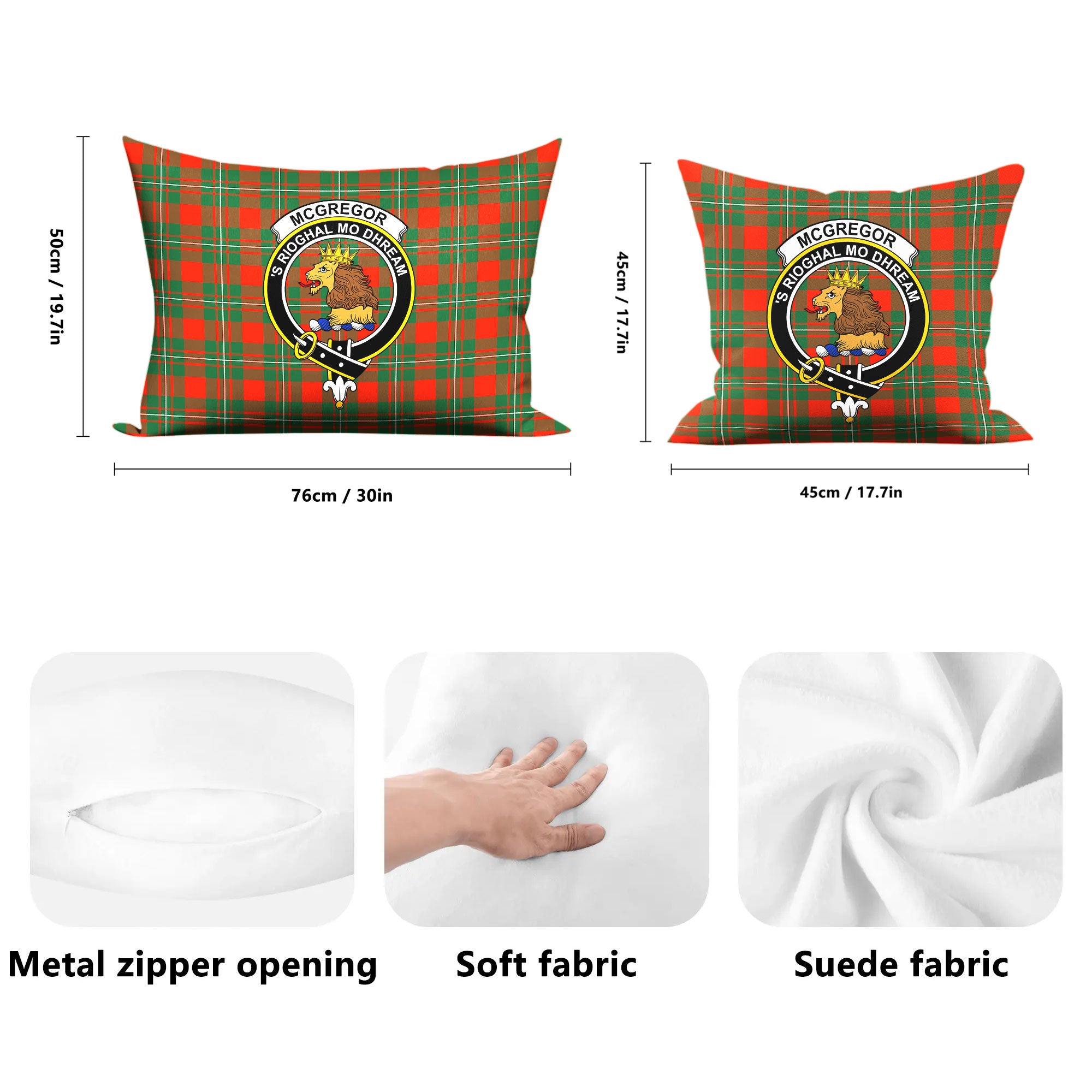 McGregor Ancient Tartan Crest Pillow Cover