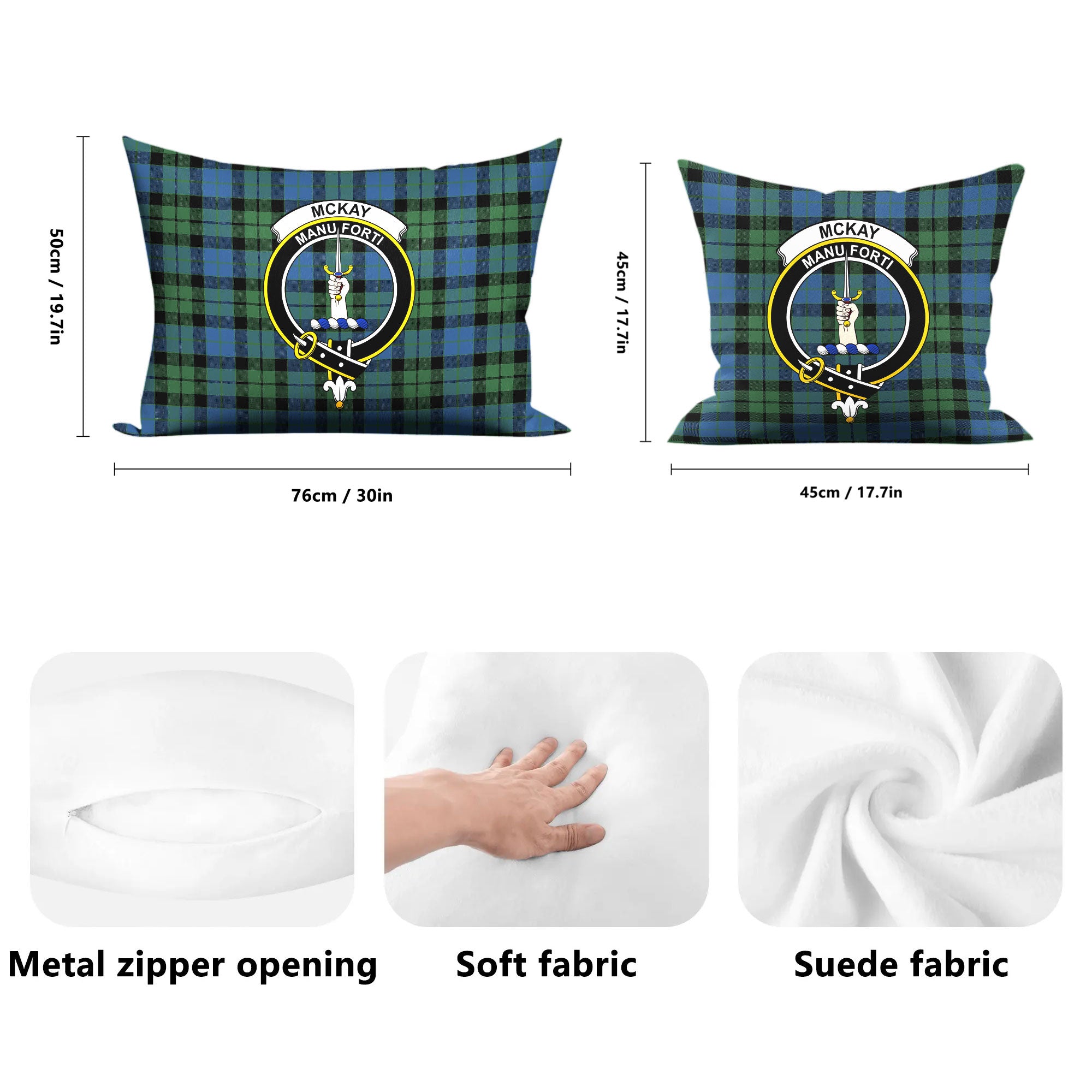 McKay Ancient Tartan Crest Pillow Cover