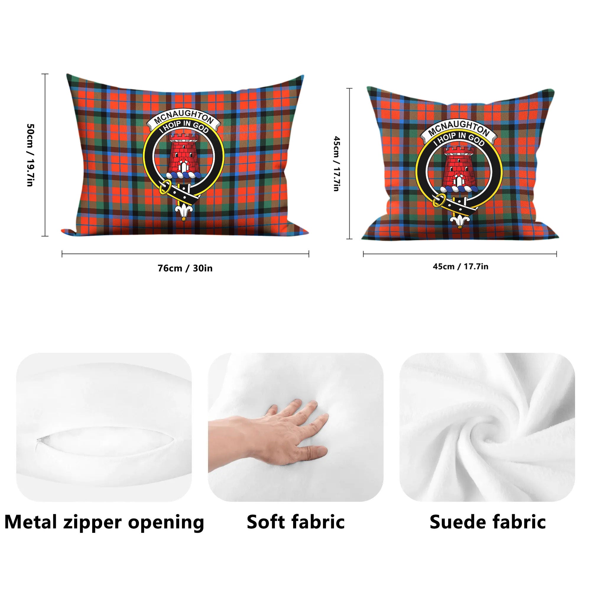 McNaughton Ancient Tartan Crest Pillow Cover