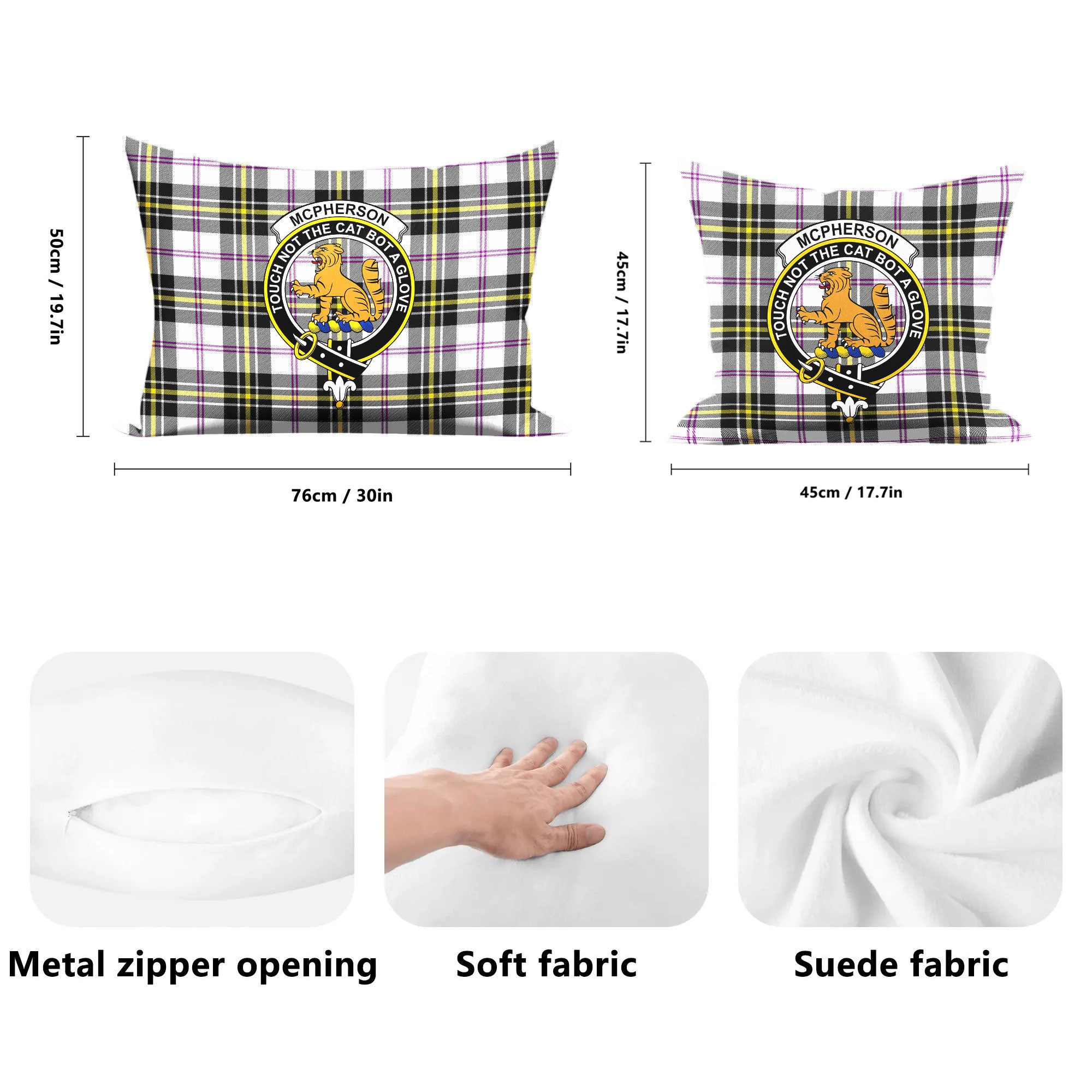 McPherson Dress Modern Tartan Crest Pillow Cover