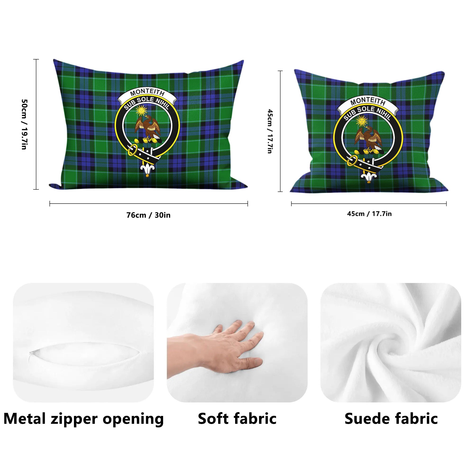 Monteith Tartan Crest Pillow Cover