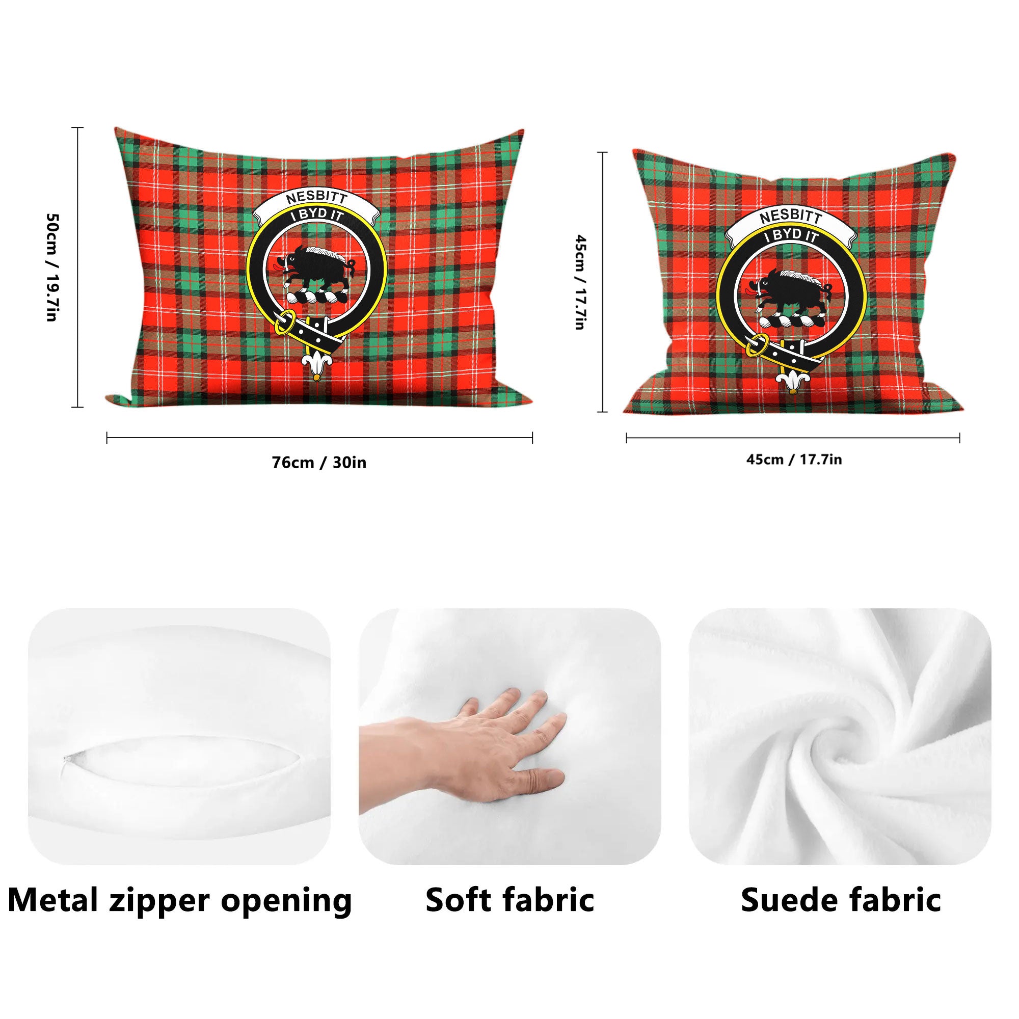 Nesbitt Ancient Tartan Crest Pillow Cover