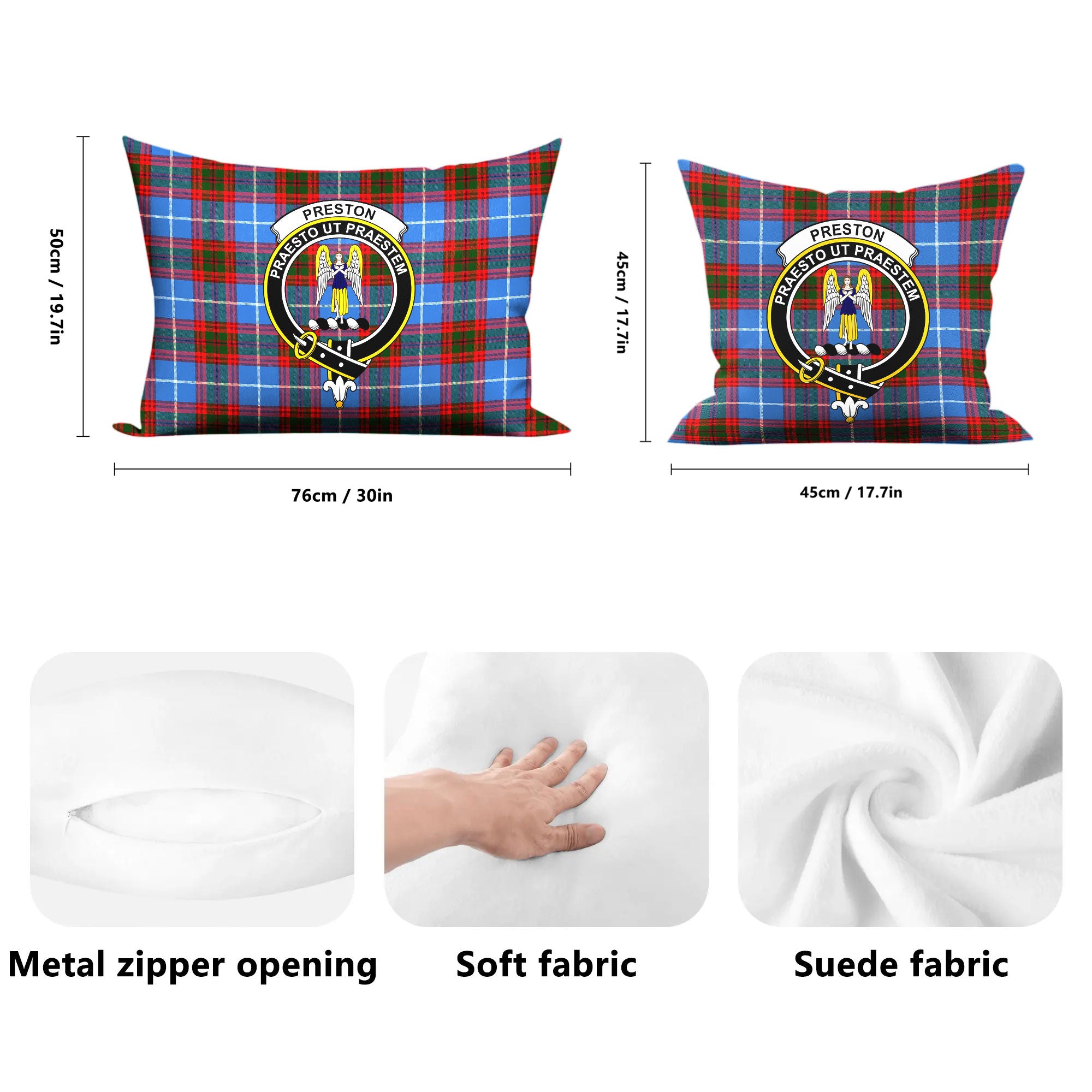 Preston Tartan Crest Pillow Cover