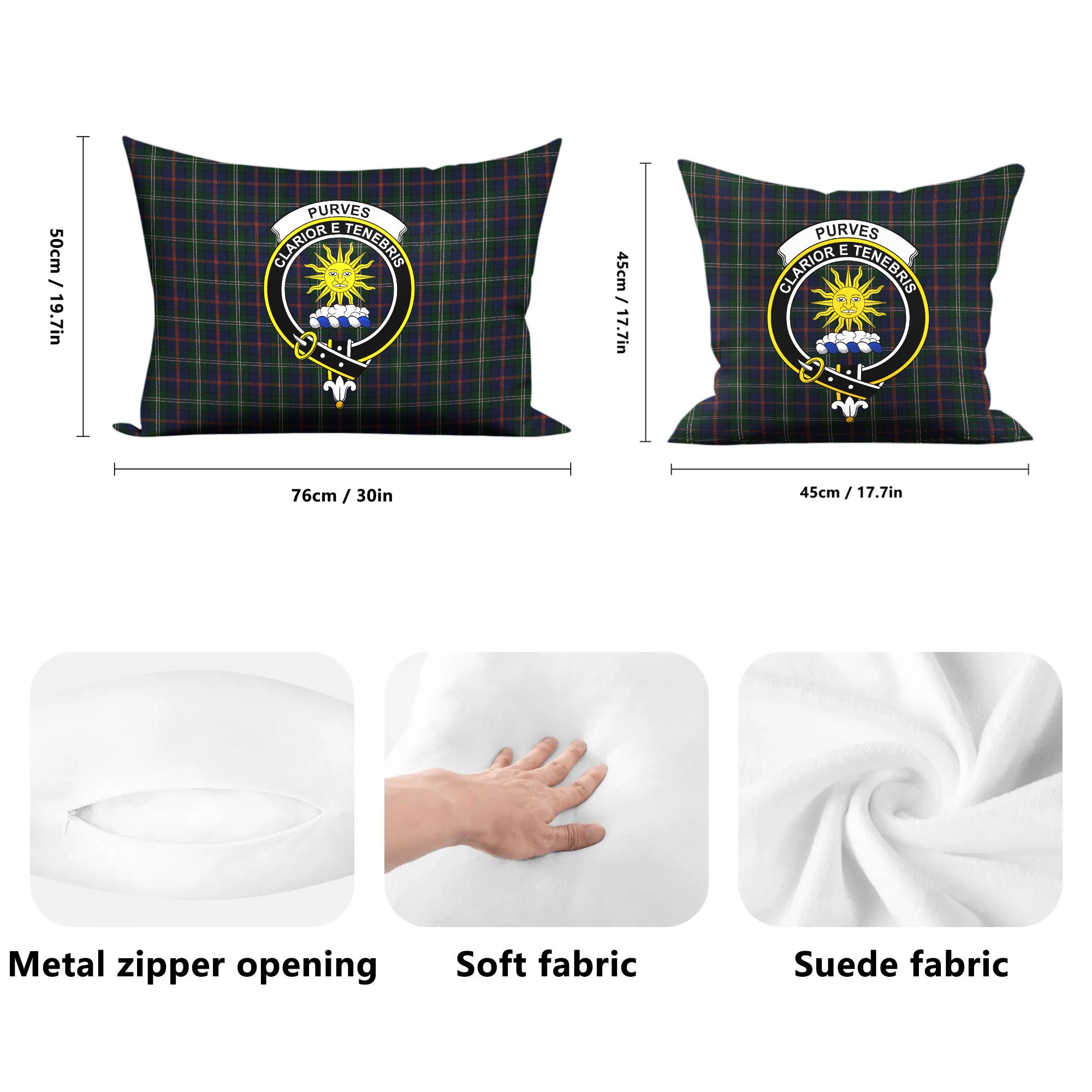 Purves Tartan Crest Pillow Cover