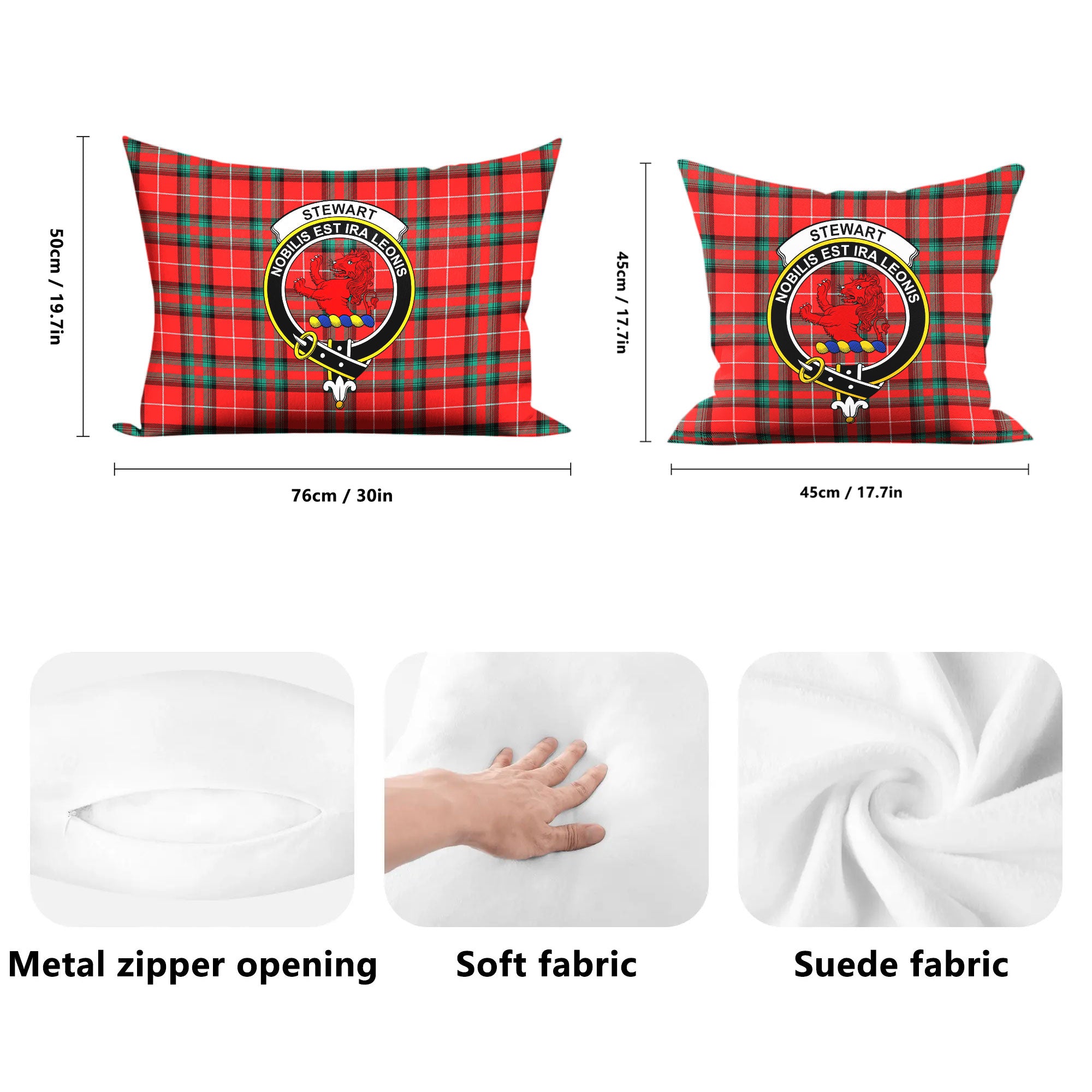 Stewart (Stuart) of Bute Tartan Crest Pillow Cover