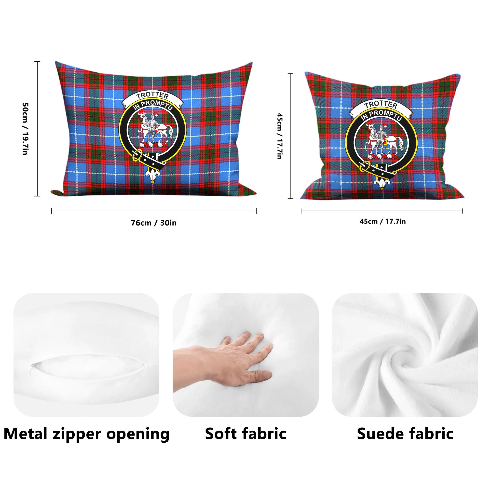 Trotter Tartan Crest Pillow Cover