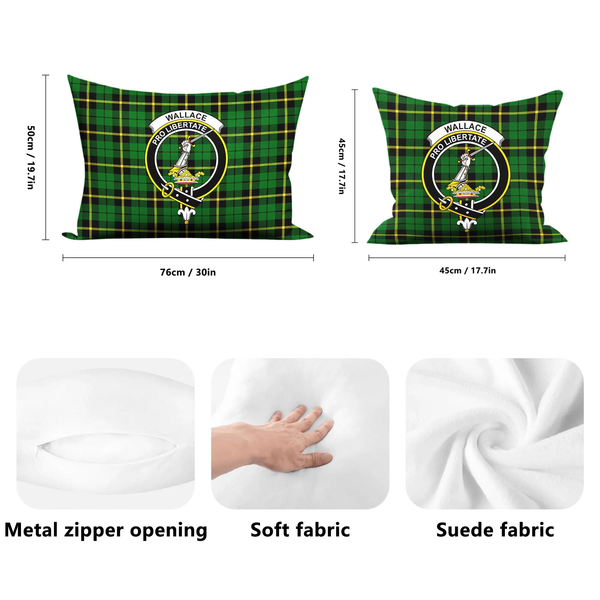 Wallace Hunting Modern Tartan Crest Pillow Cover