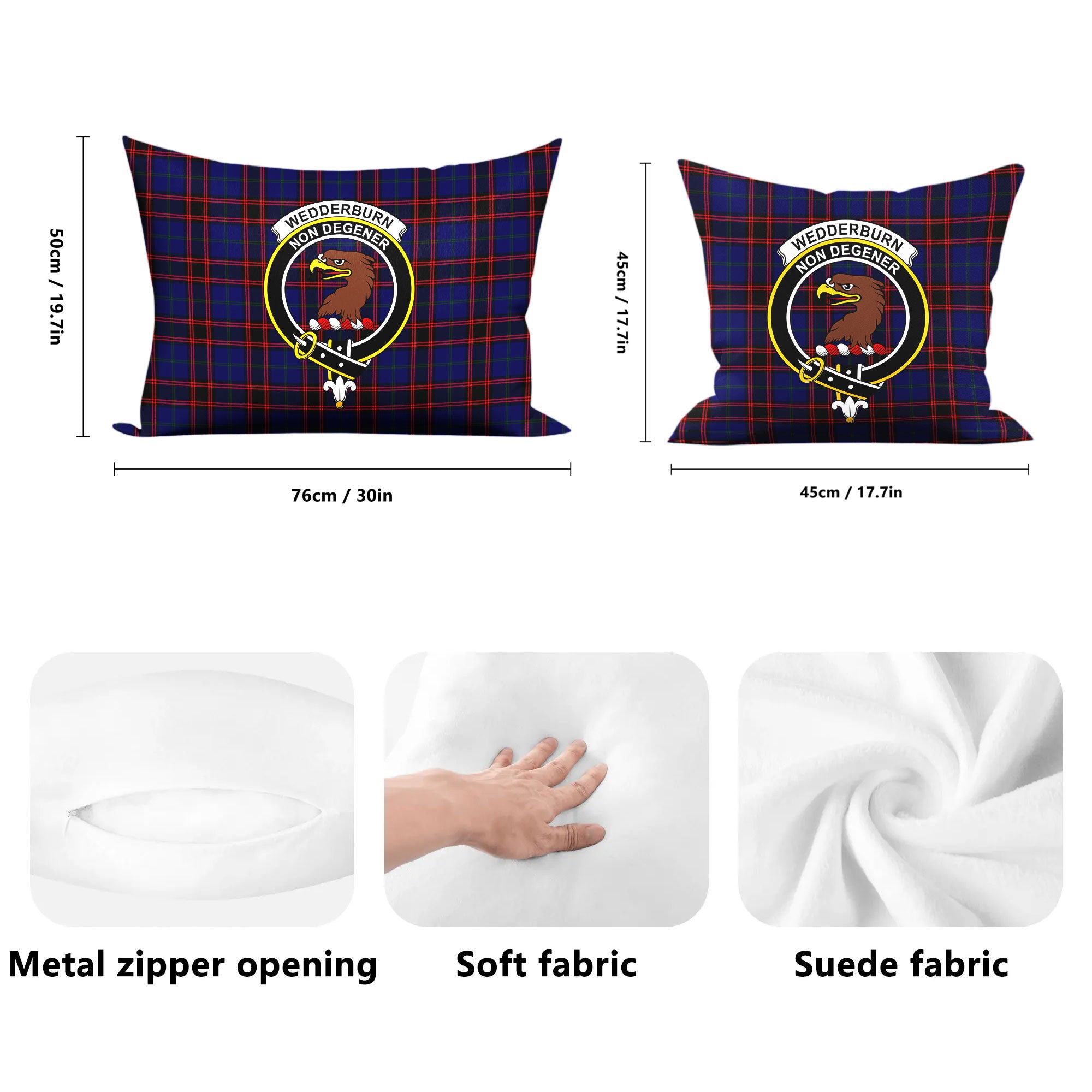 Wedderburn Tartan Crest Pillow Cover